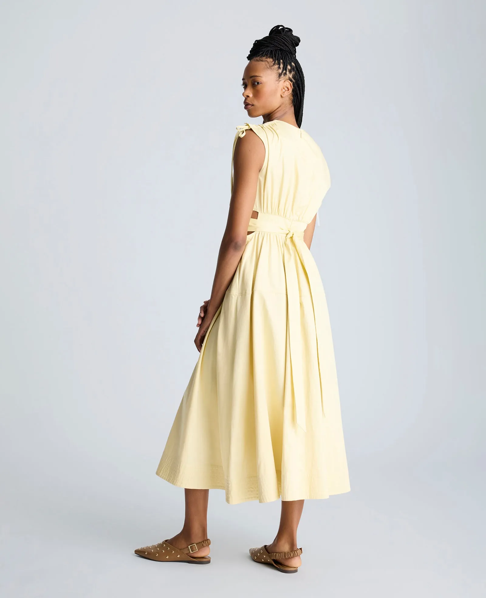 Rouched Waist Midi Dress with Tie Shoulders sold by Kenneth Cole product image thumbnail 5