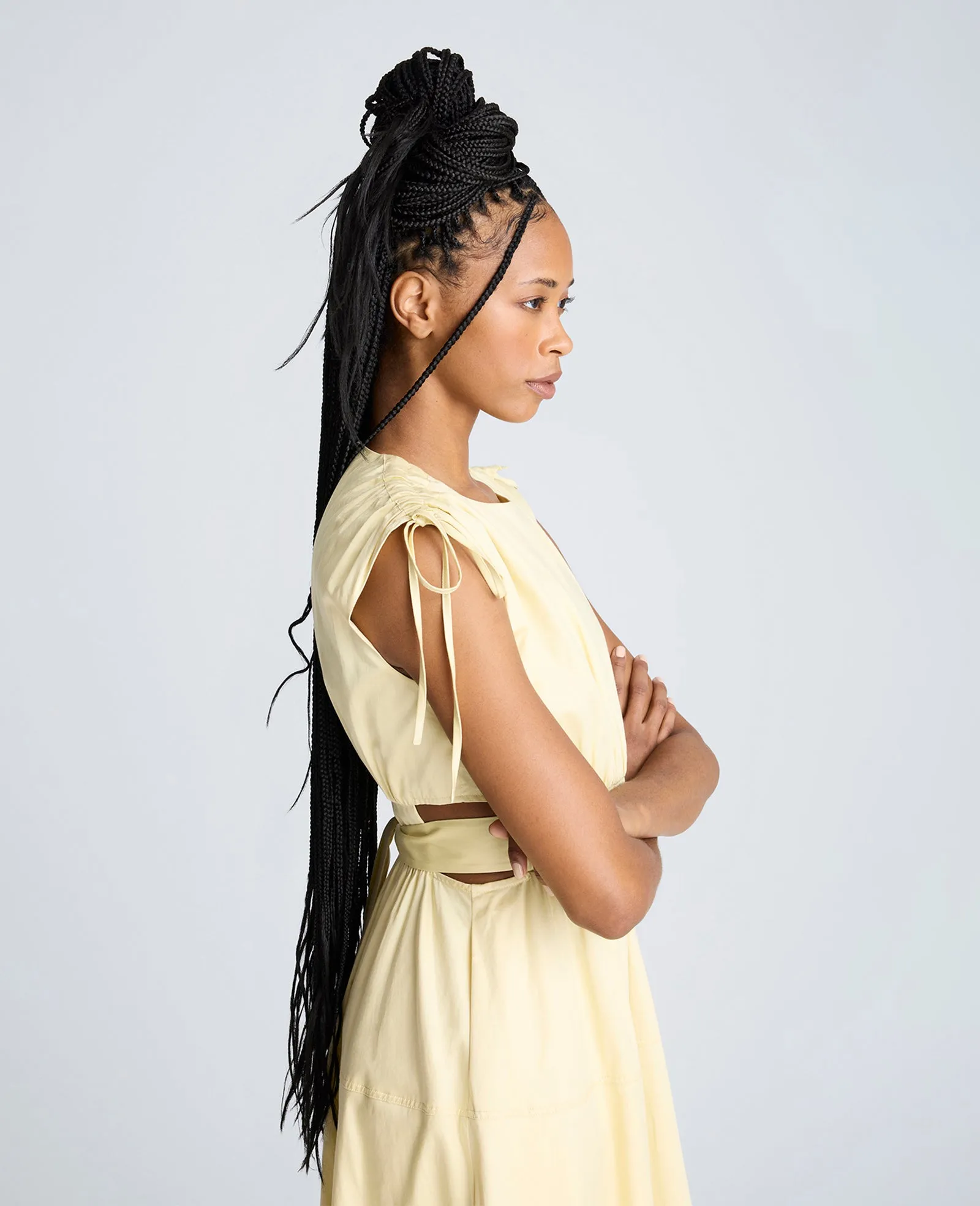 Rouched Waist Midi Dress with Tie Shoulders sold by Kenneth Cole product image thumbnail 3