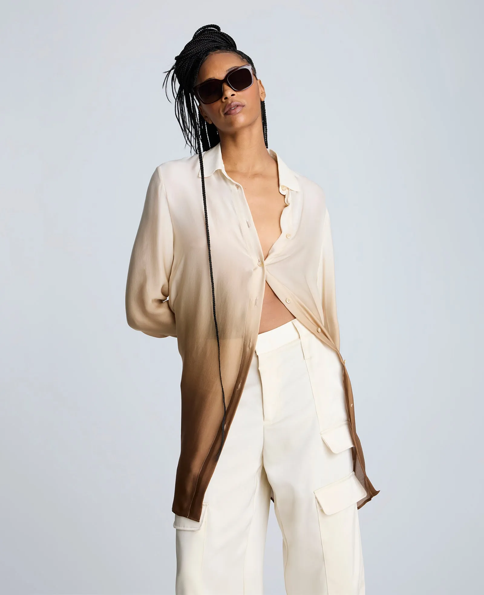 Oversized Button Front Long Sleeve Tunic sold by Kenneth Cole product image thumbnail 4