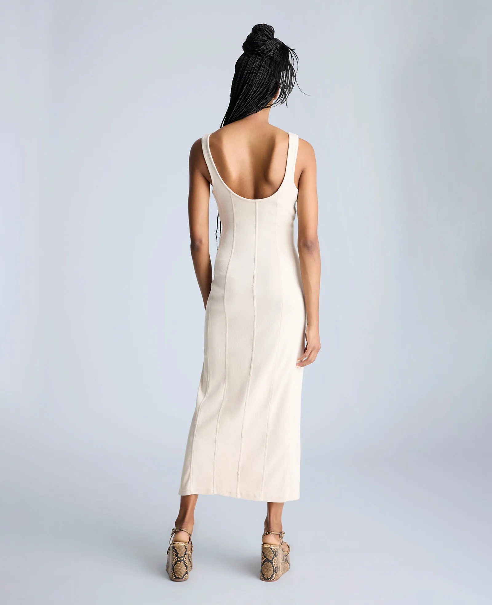 Seam Detailed Knit Midi Dress with Front Slit sold by Kenneth Cole product image thumbnail 4