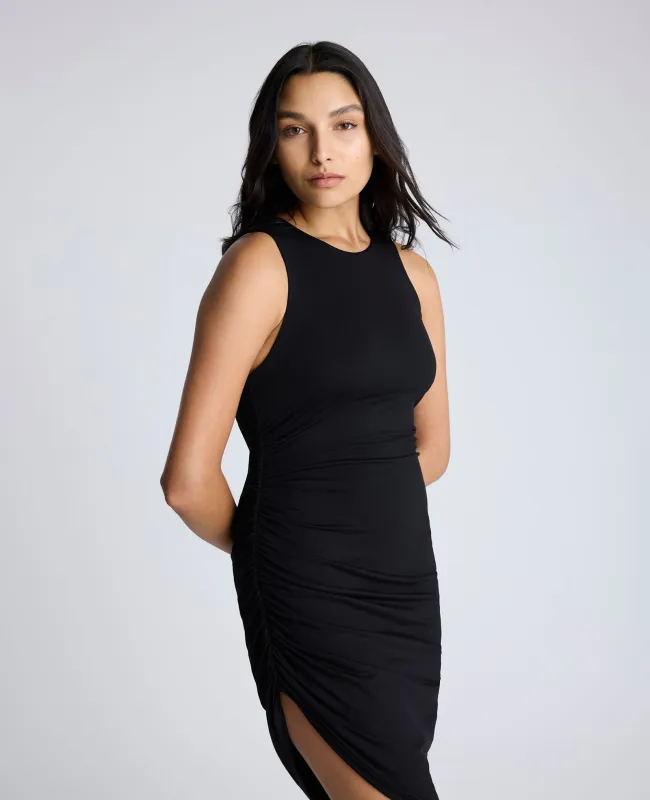 Sandra Side Ruched Asymmetric Hem Tank Dress sold by Kenneth Cole