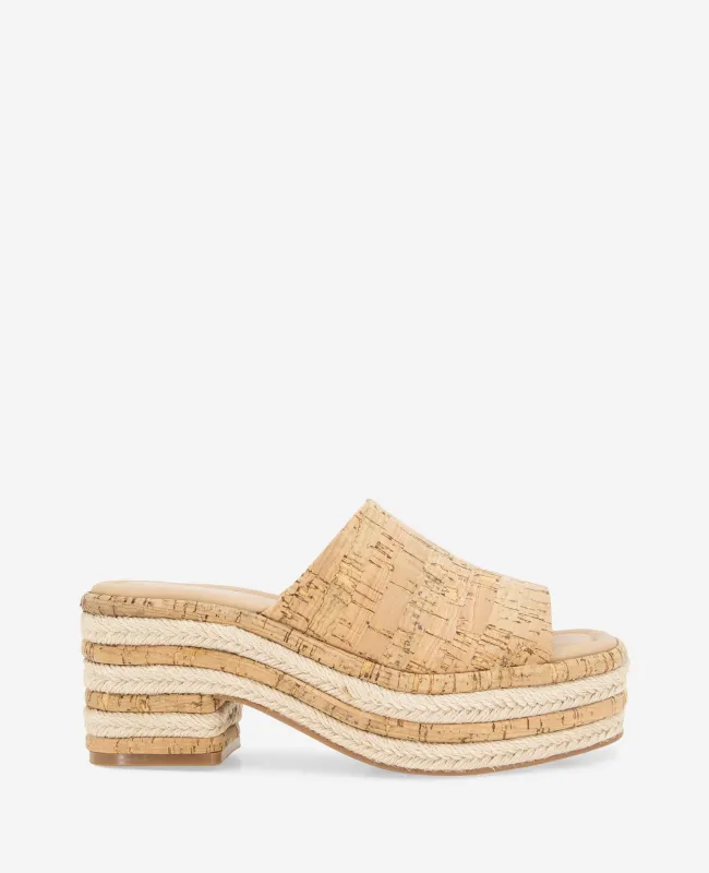 REACTION - Elissa Platform Cork Raffia Sandal sold by Kenneth Cole