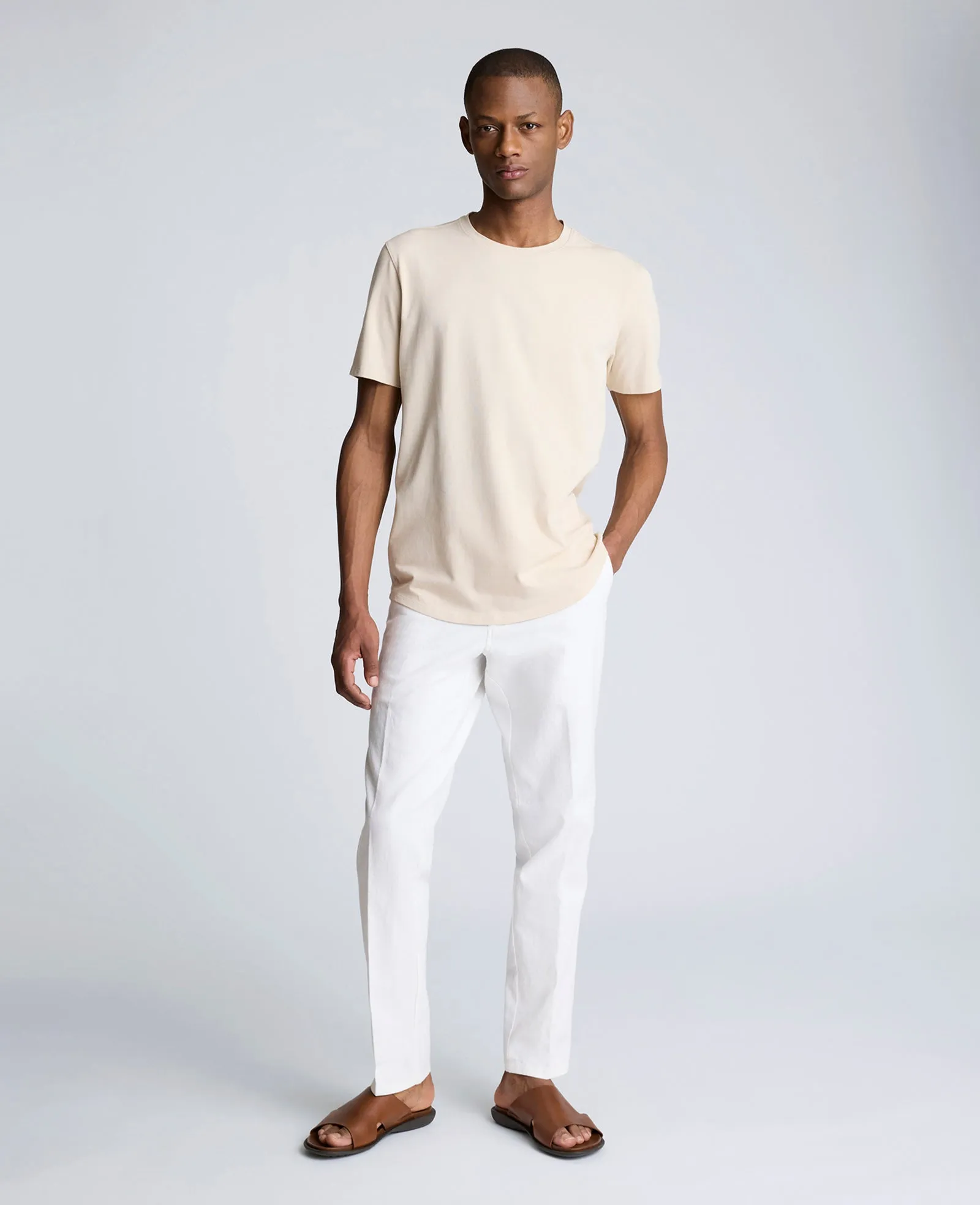 Linen Blend Slim Fit Flat Front Chino Pant sold by Kenneth Cole product image thumbnail 4