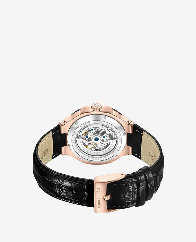 Skeleton Automatic Leather Strap Watch sold by Kenneth Cole product image thumbnail 3