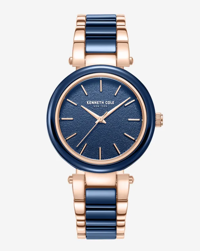 Two-Tone Classic Ceramic Bracelet Watch made by Kenneth Cole