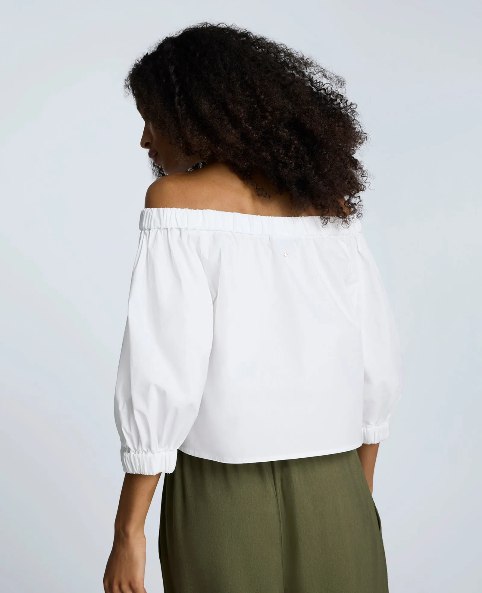 Off Shoulder Poplin Blouse With Puff Sleeves sold by Kenneth Cole product image thumbnail 4