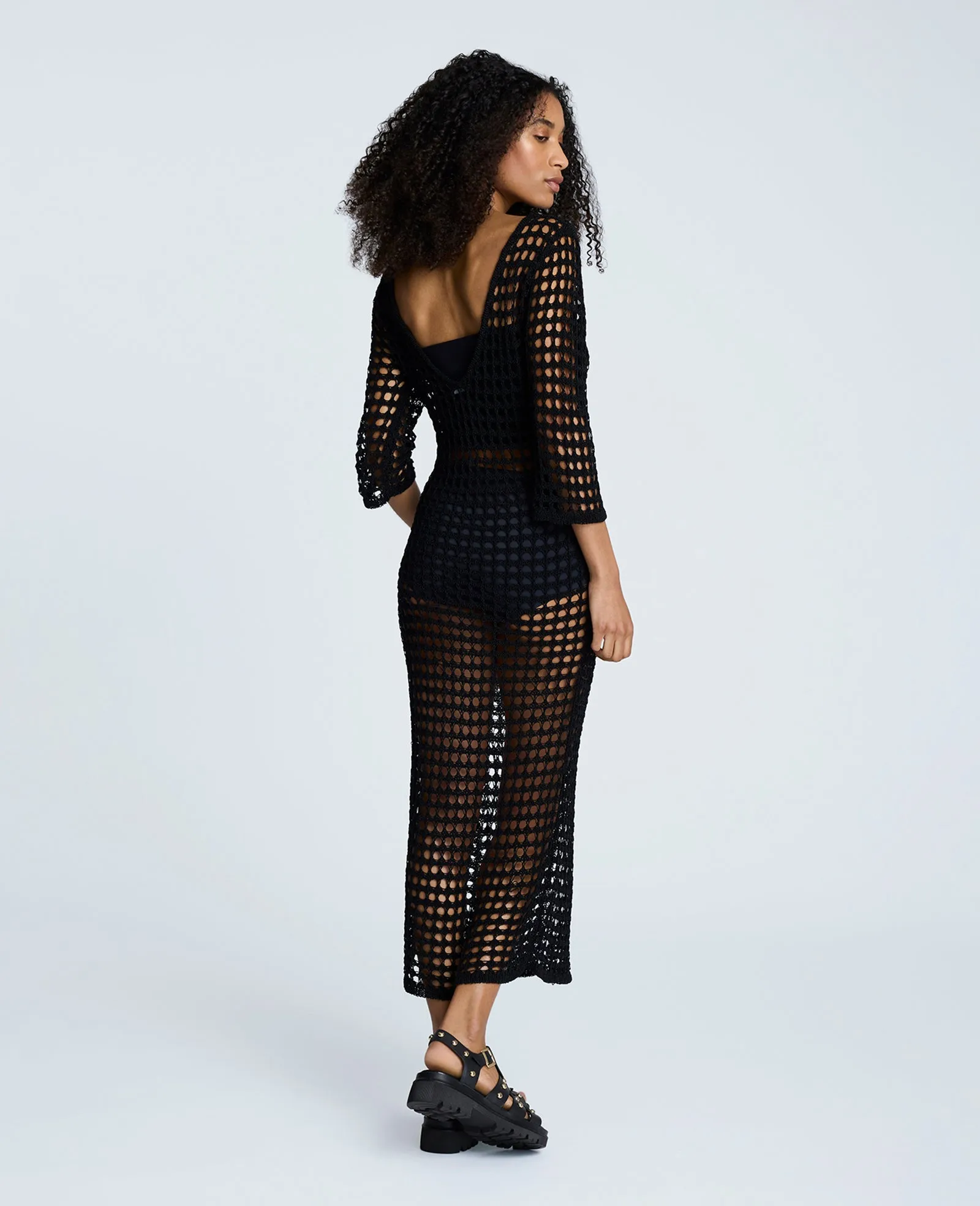 V-Back Crochet Midi Dress sold by Kenneth Cole product image thumbnail 3