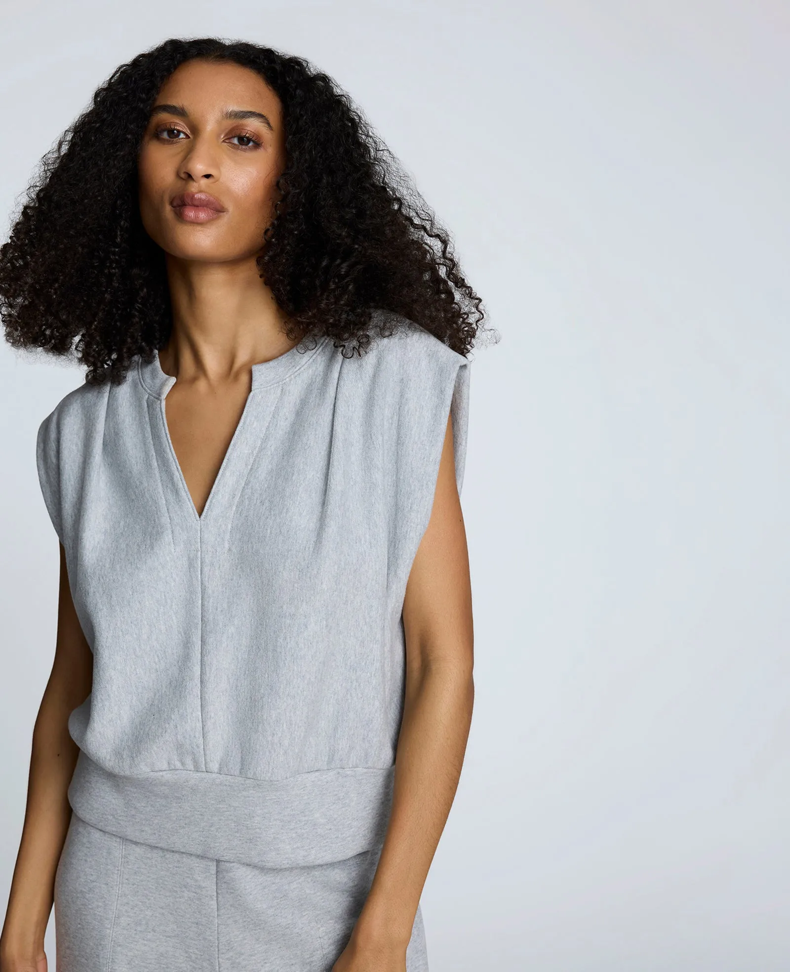 French Terry Shoulder Pleated Tank sold by Kenneth Cole product image thumbnail 2