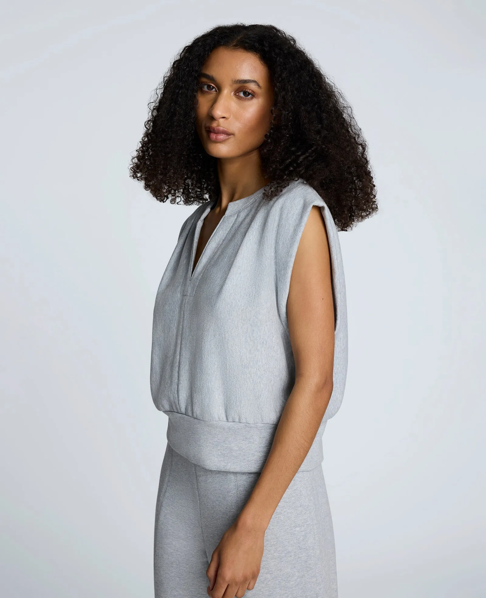 French Terry Shoulder Pleated Tank sold by Kenneth Cole product image thumbnail 3