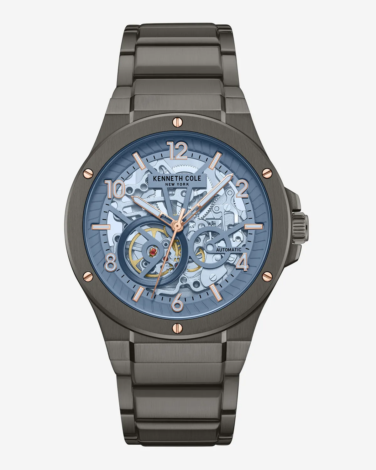 Skeleton Automatic Tinged Glass Bracelet Watch sold by Kenneth Cole