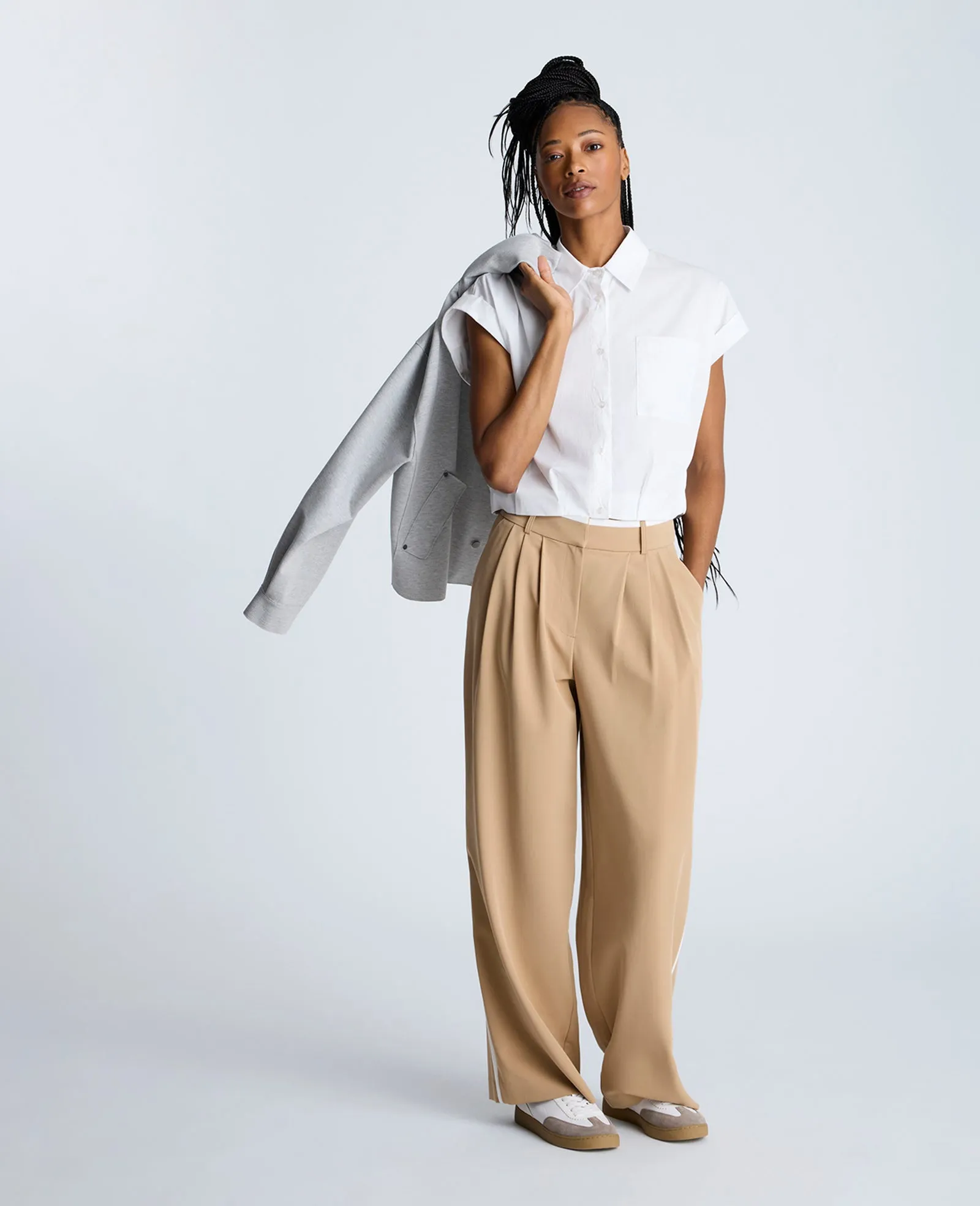 Fly Front High Rise Contrast Tipping Wide Leg Pants sold by Kenneth Cole product image thumbnail 2