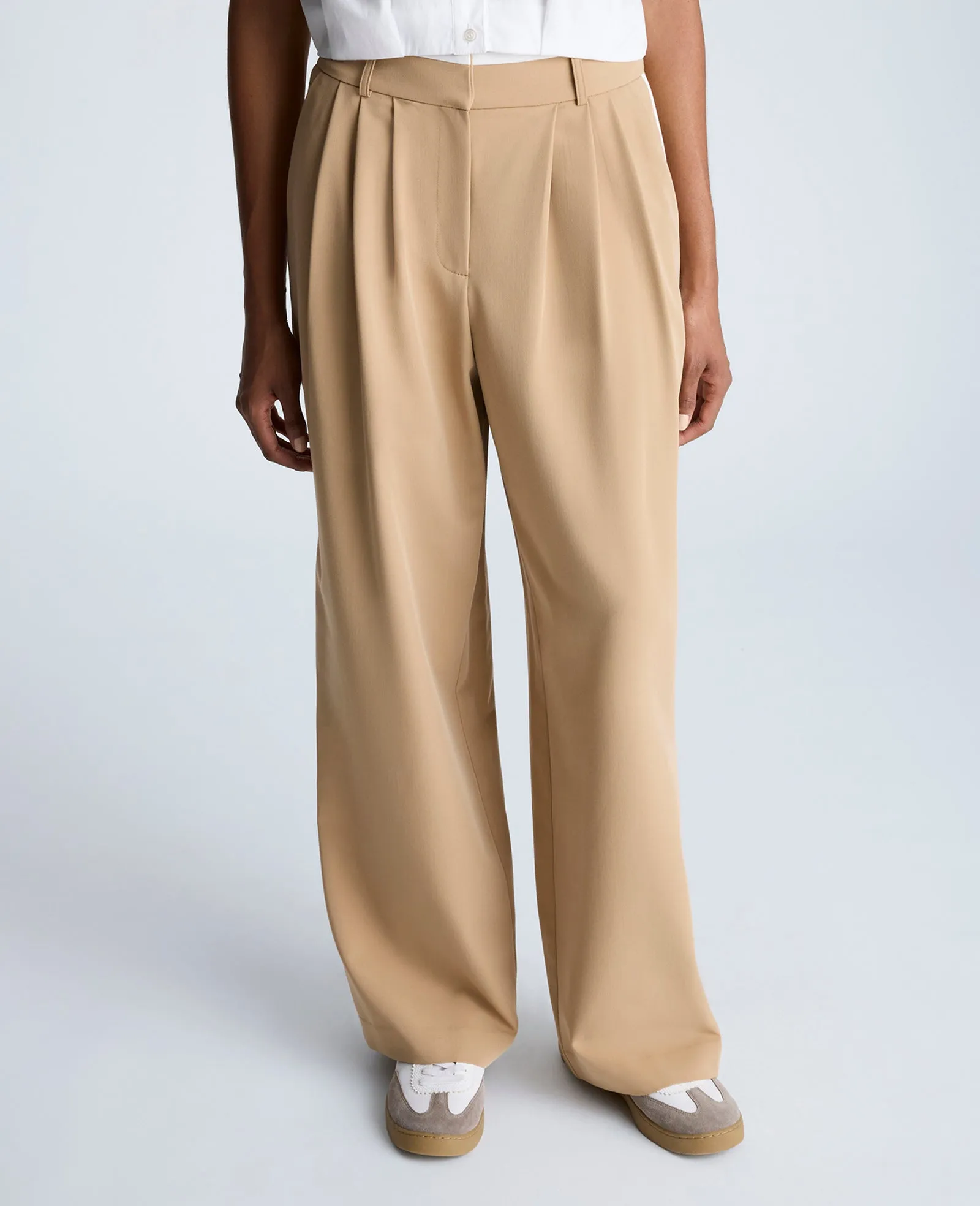 Fly Front High Rise Contrast Tipping Wide Leg Pants sold by Kenneth Cole