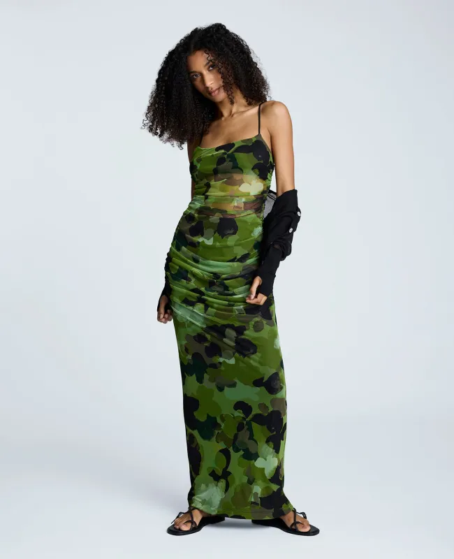 Rouched Mesh Maxi Dress sold by Kenneth Cole