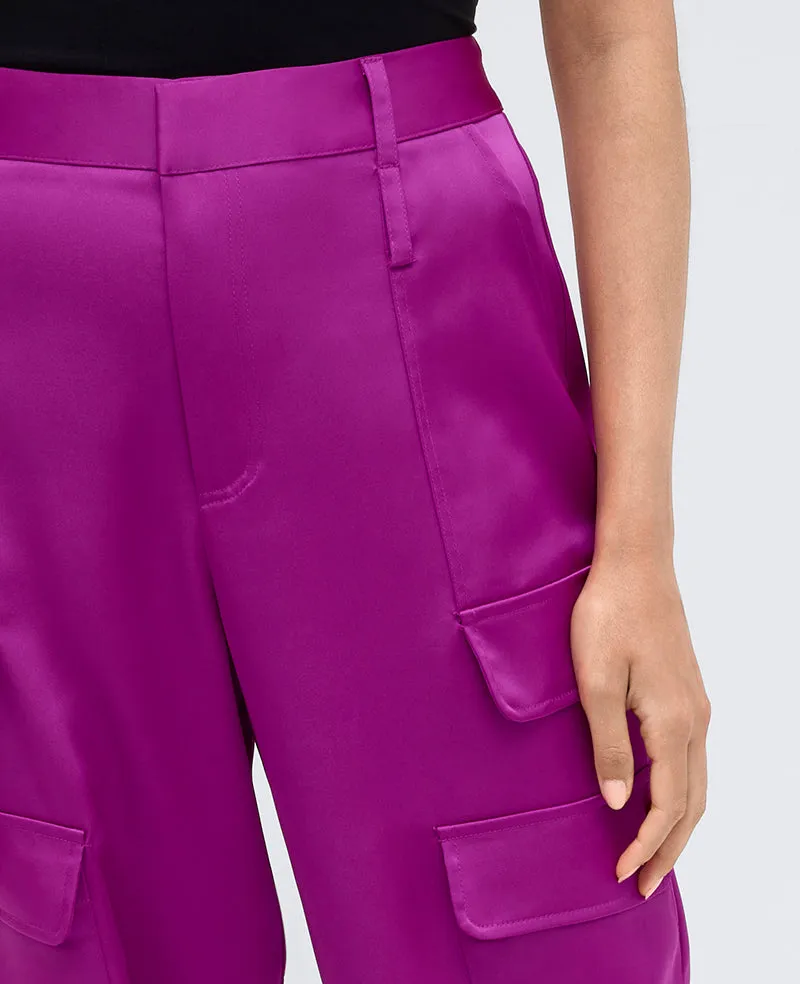 Satin High Rise Cargo Wide Leg Pant sold by Kenneth Cole product image thumbnail 4