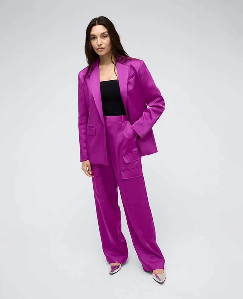 Satin High Rise Cargo Wide Leg Pant sold by Kenneth Cole product image thumbnail 3