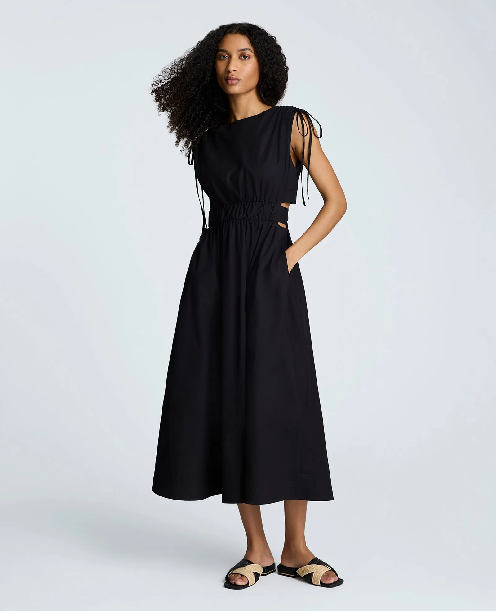 Rouched Waist Midi Dress with Tie Shoulders sold by Kenneth Cole product image thumbnail 2