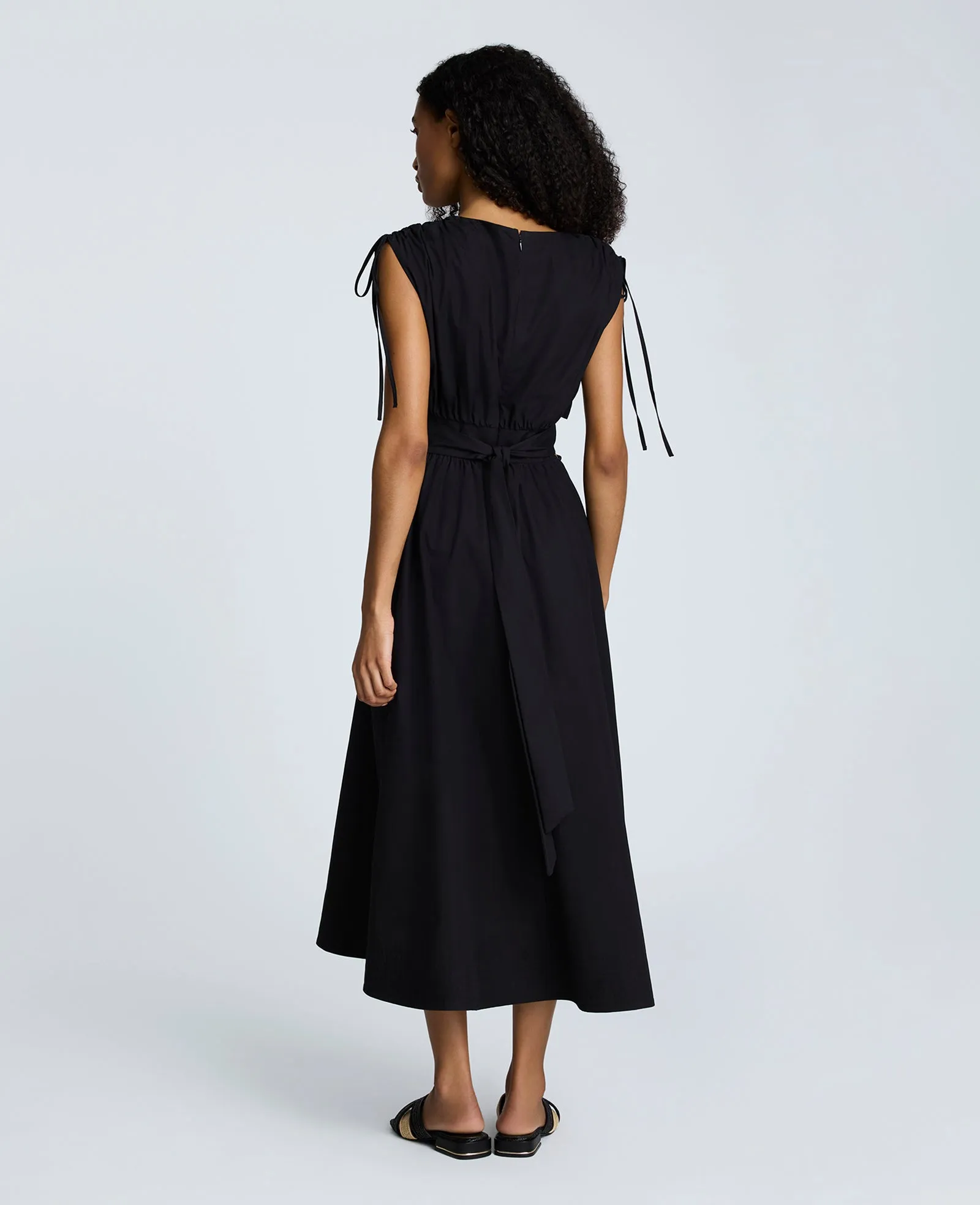 Rouched Waist Midi Dress with Tie Shoulders sold by Kenneth Cole product image thumbnail 4