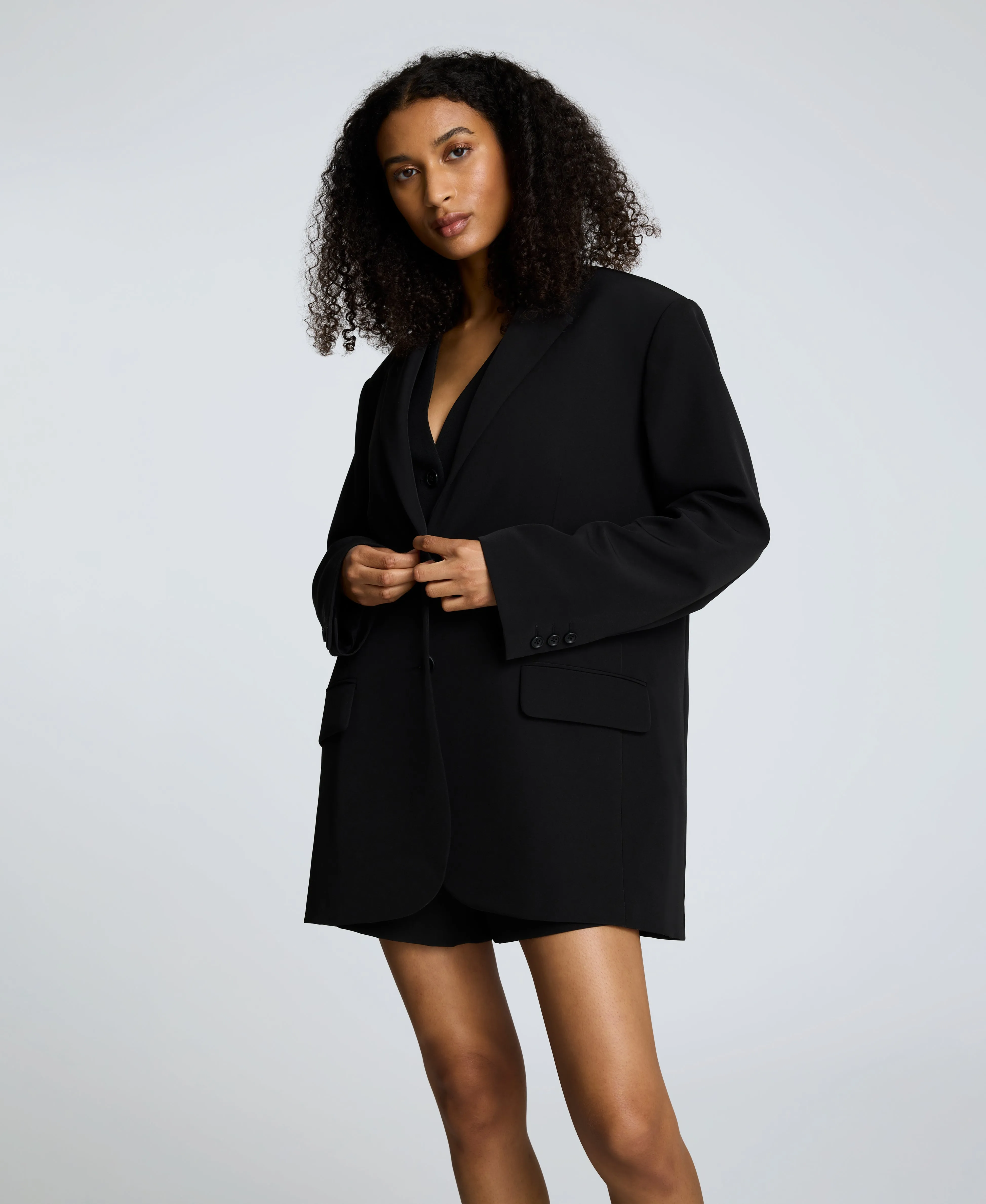 Luxe Twill Two Button Boyfriend Jacket sold by Kenneth Cole