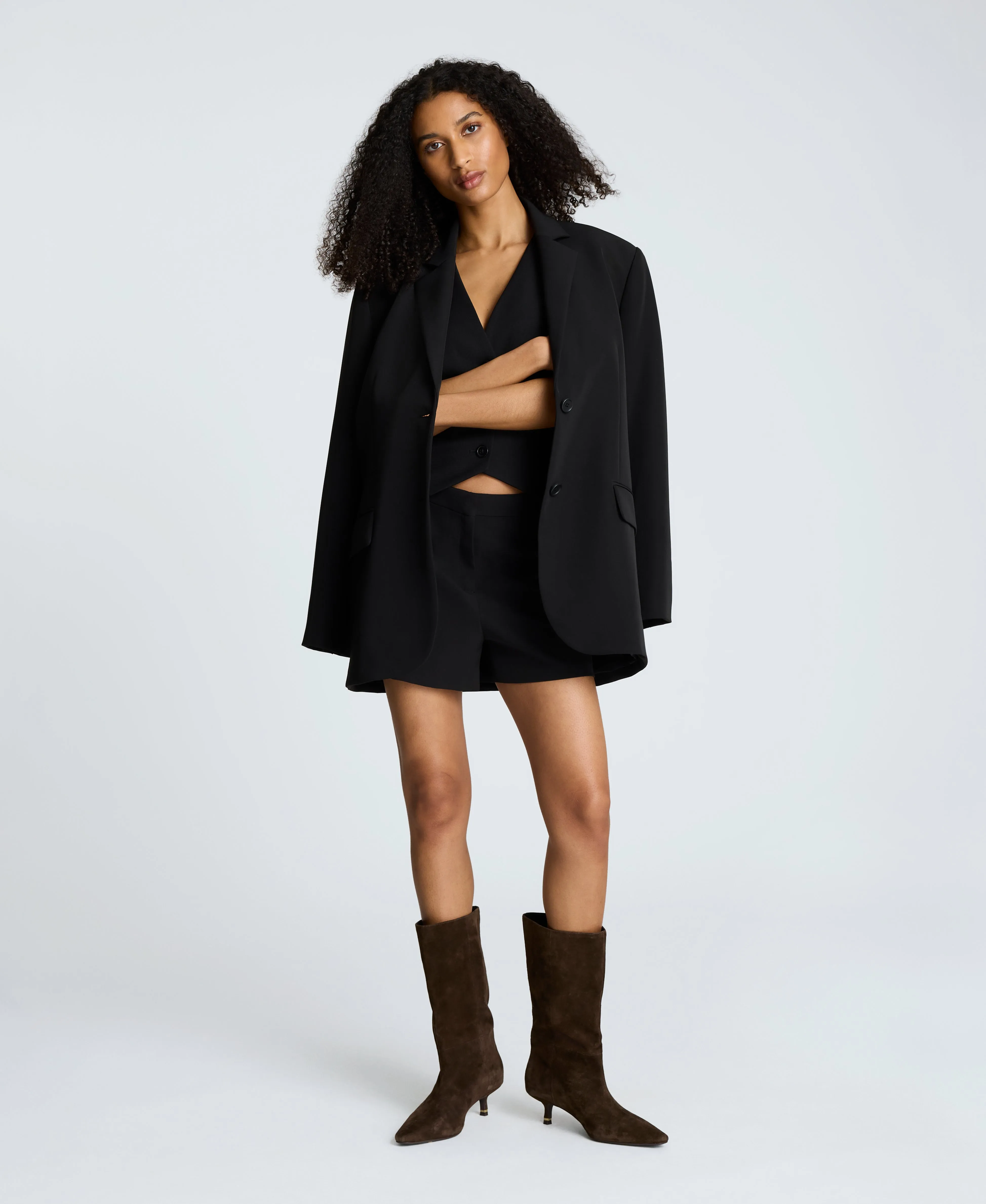 Luxe Twill Two Button Boyfriend Jacket sold by Kenneth Cole product image thumbnail 3