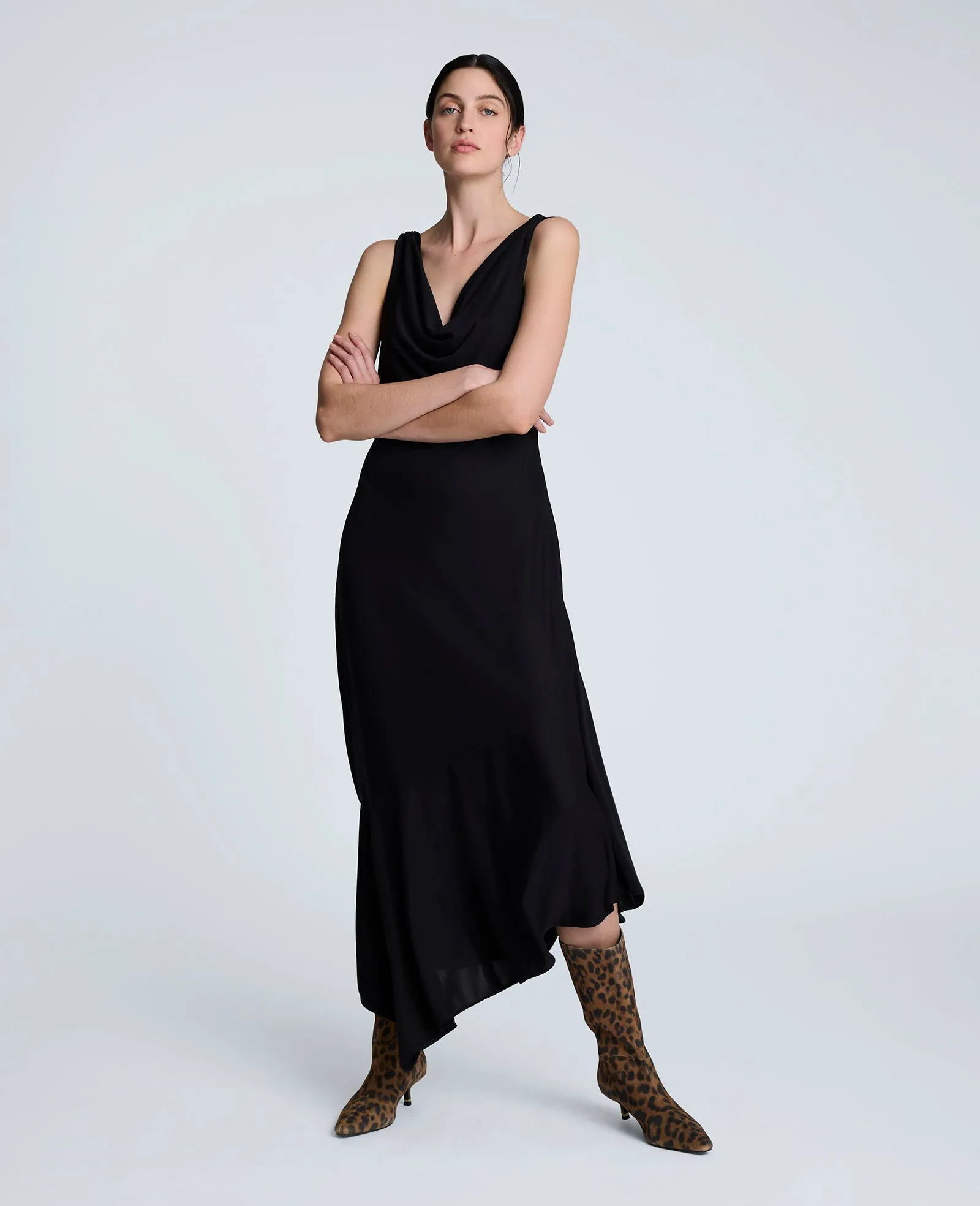 Asymmetrical Hem Cowl Neck Dress sold by Kenneth Cole
