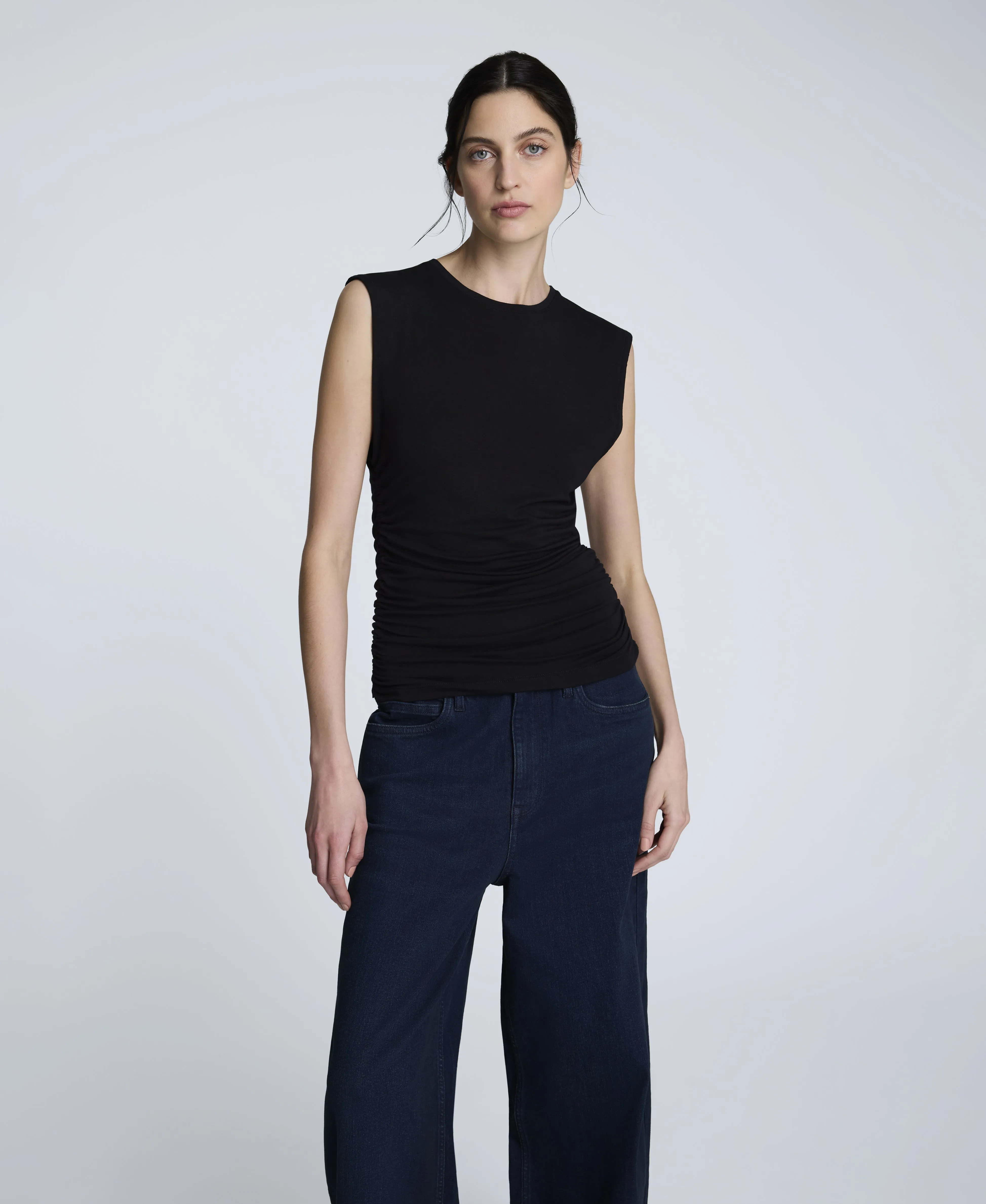 Sleeveless Side Rouched Knit Top sold by Kenneth Cole product image thumbnail 4