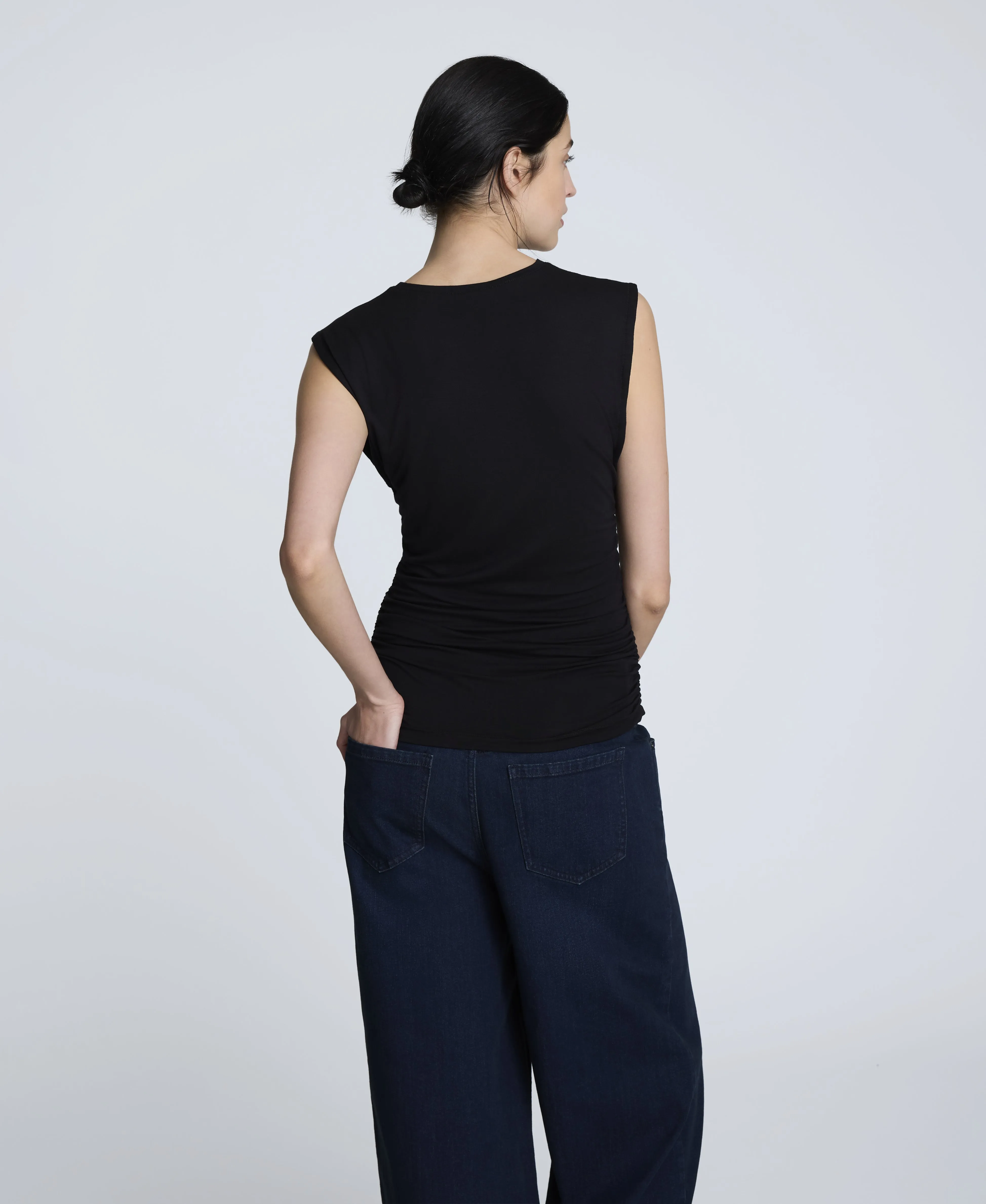 Sleeveless Side Rouched Knit Top sold by Kenneth Cole product image thumbnail 2