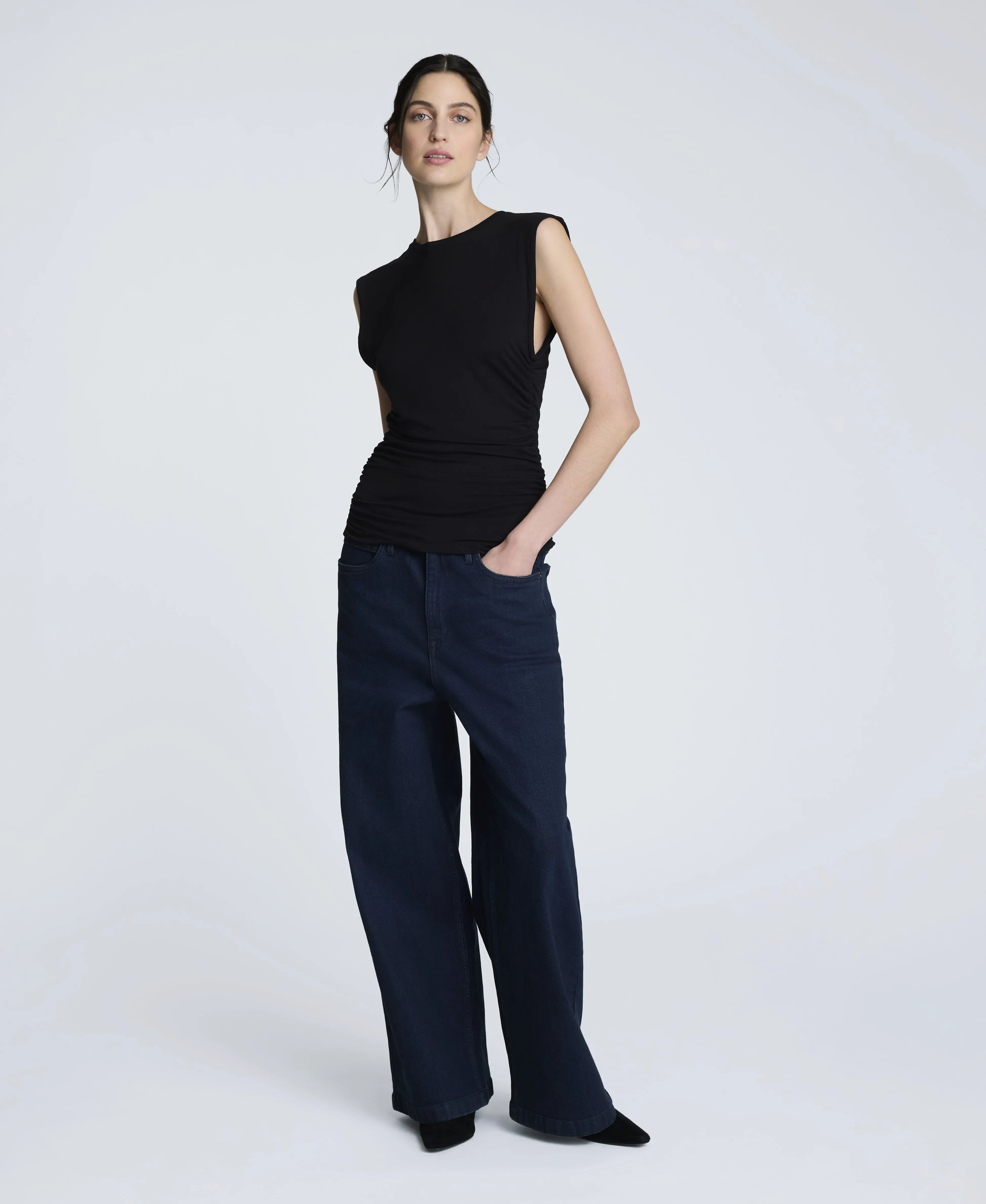 Sleeveless Side Rouched Knit Top sold by Kenneth Cole product image thumbnail 3