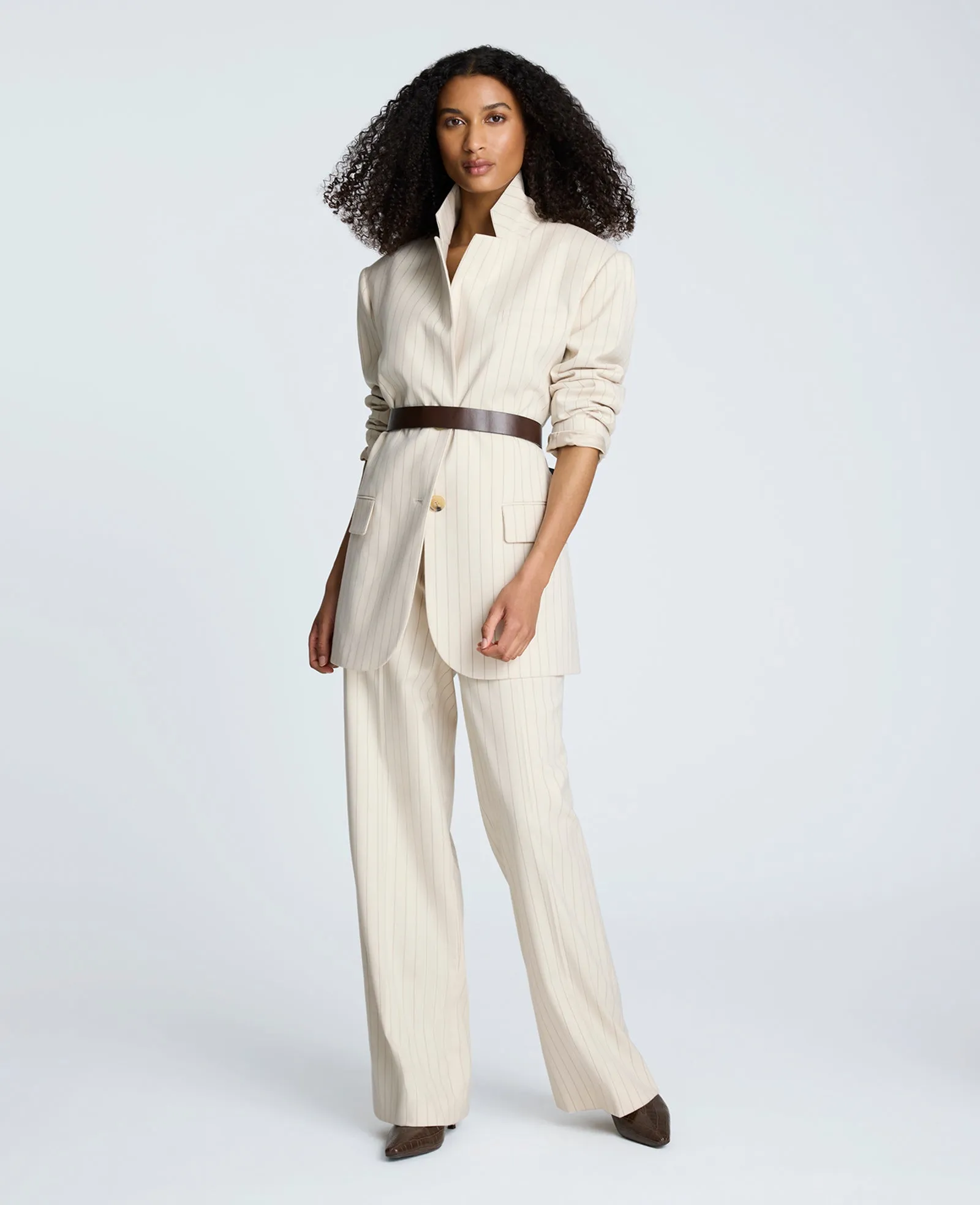 Pinstripe High Rise Wide Leg Pant sold by Kenneth Cole product image thumbnail 5