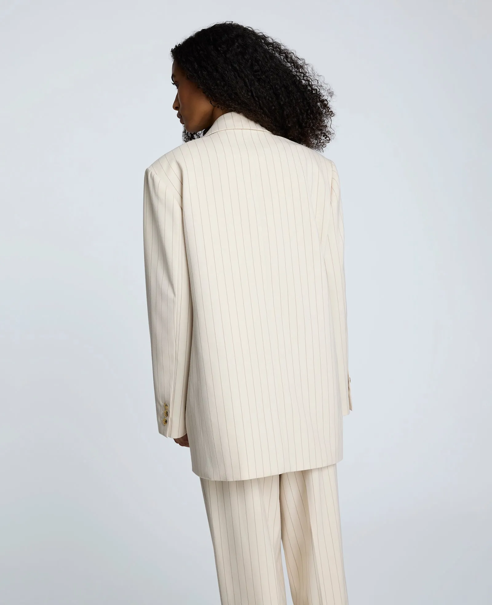 Pinstripe Relaxed Fit Boyfriend Blazer sold by Kenneth Cole product image thumbnail 2