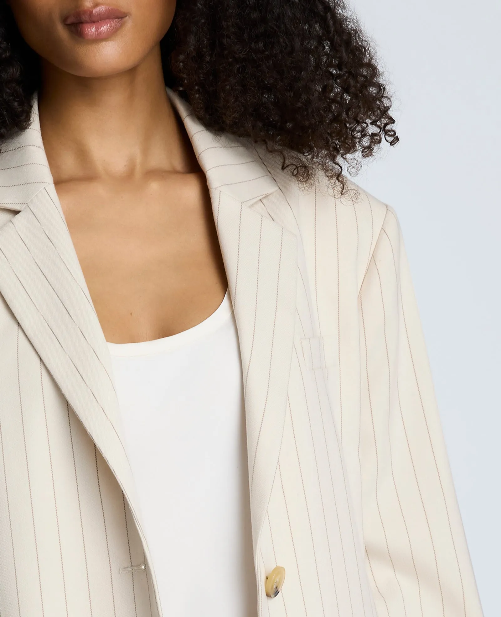 Pinstripe Relaxed Fit Boyfriend Blazer sold by Kenneth Cole product image thumbnail 5