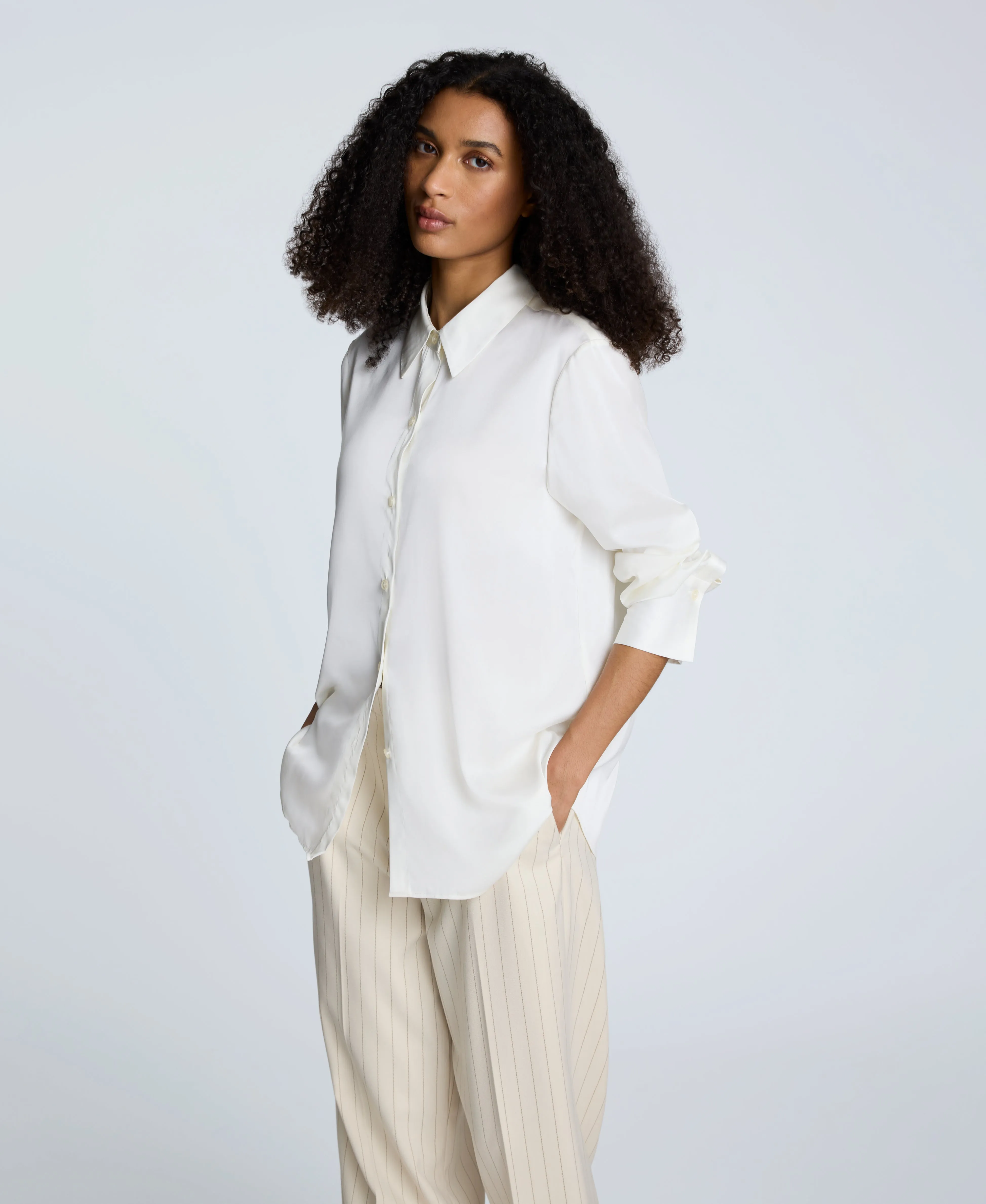 Satin Button Front Blouse sold by Kenneth Cole product image thumbnail 3