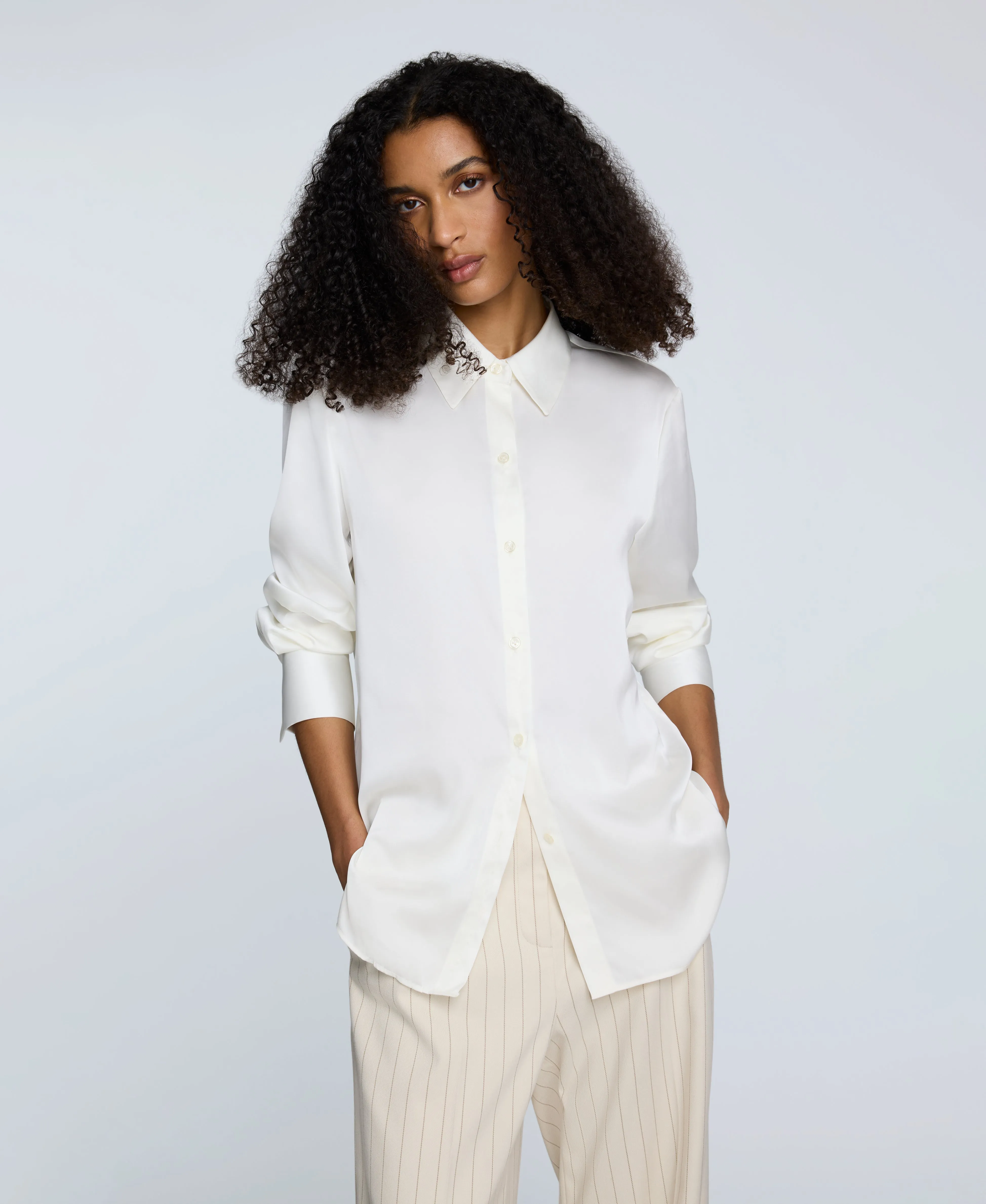 Satin Button Front Blouse sold by Kenneth Cole product image thumbnail 4