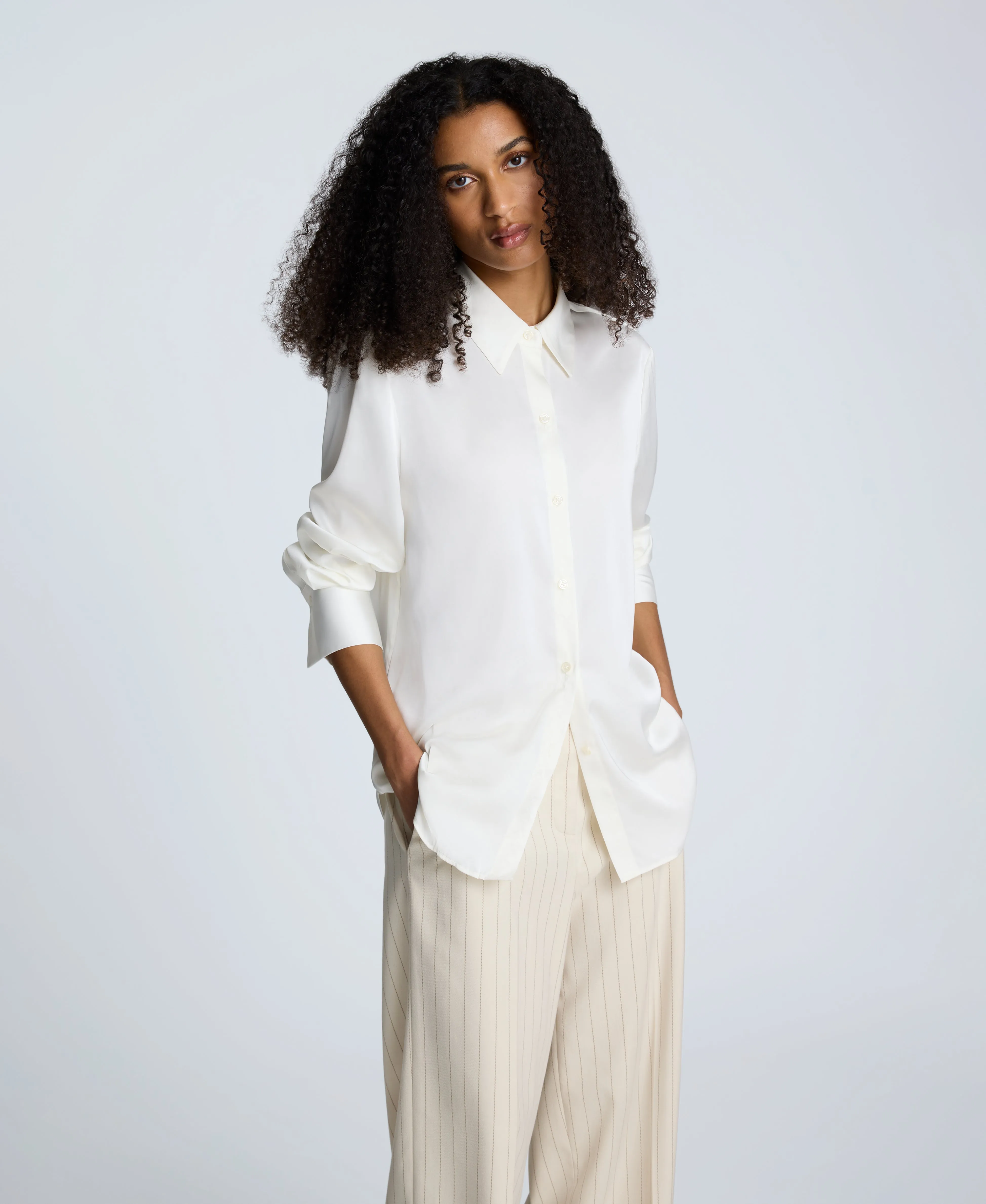 Satin Button Front Blouse sold by Kenneth Cole