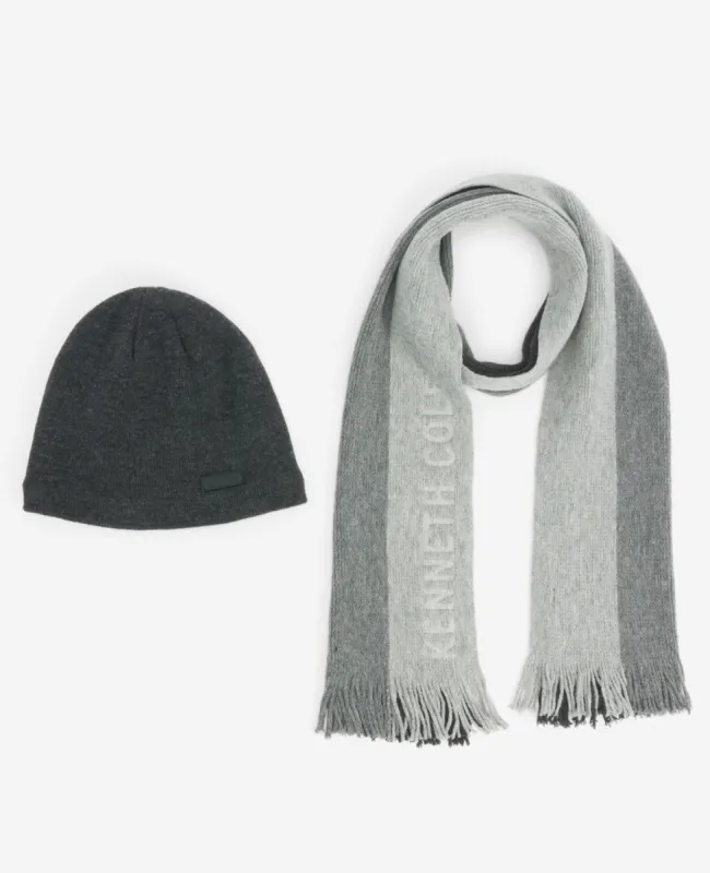 Striped Scarf with Sherpa-Lined Beanie Set sold by Kenneth Cole