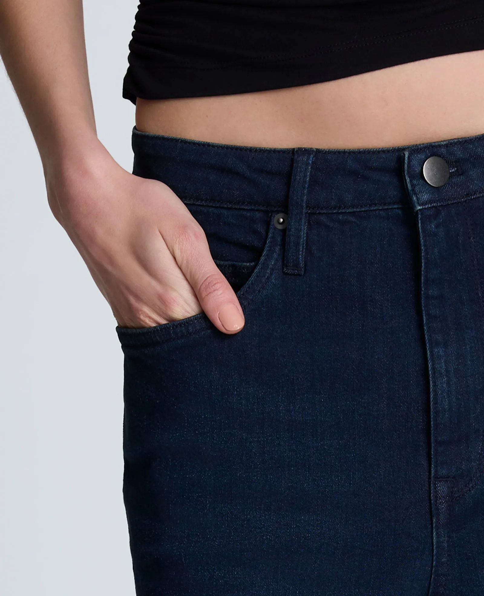 Denim Fly Front 4-Pocket Maxi Skirt With Fray Hem sold by Kenneth Cole product image thumbnail 5