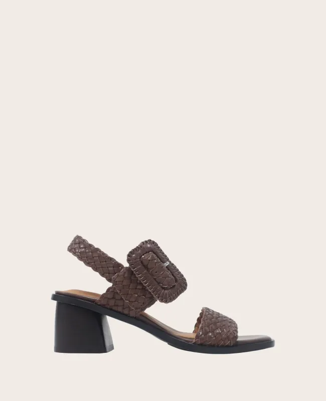 GENTLE SOULS - Madylyn Woven Leather Heel Sandal sold by Kenneth Cole
