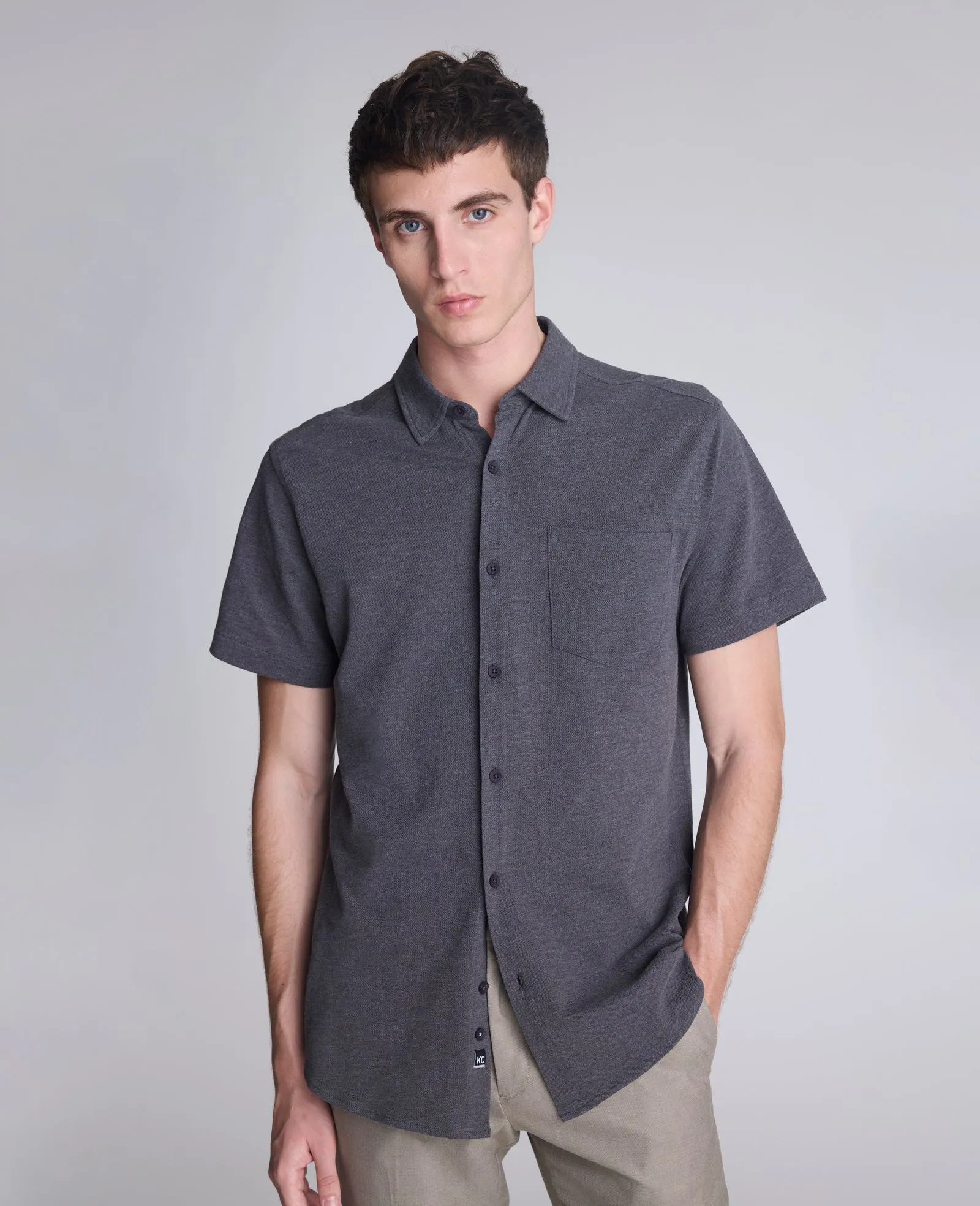 Short Sleeve Sportshirt with Chest Pocket sold by Kenneth Cole