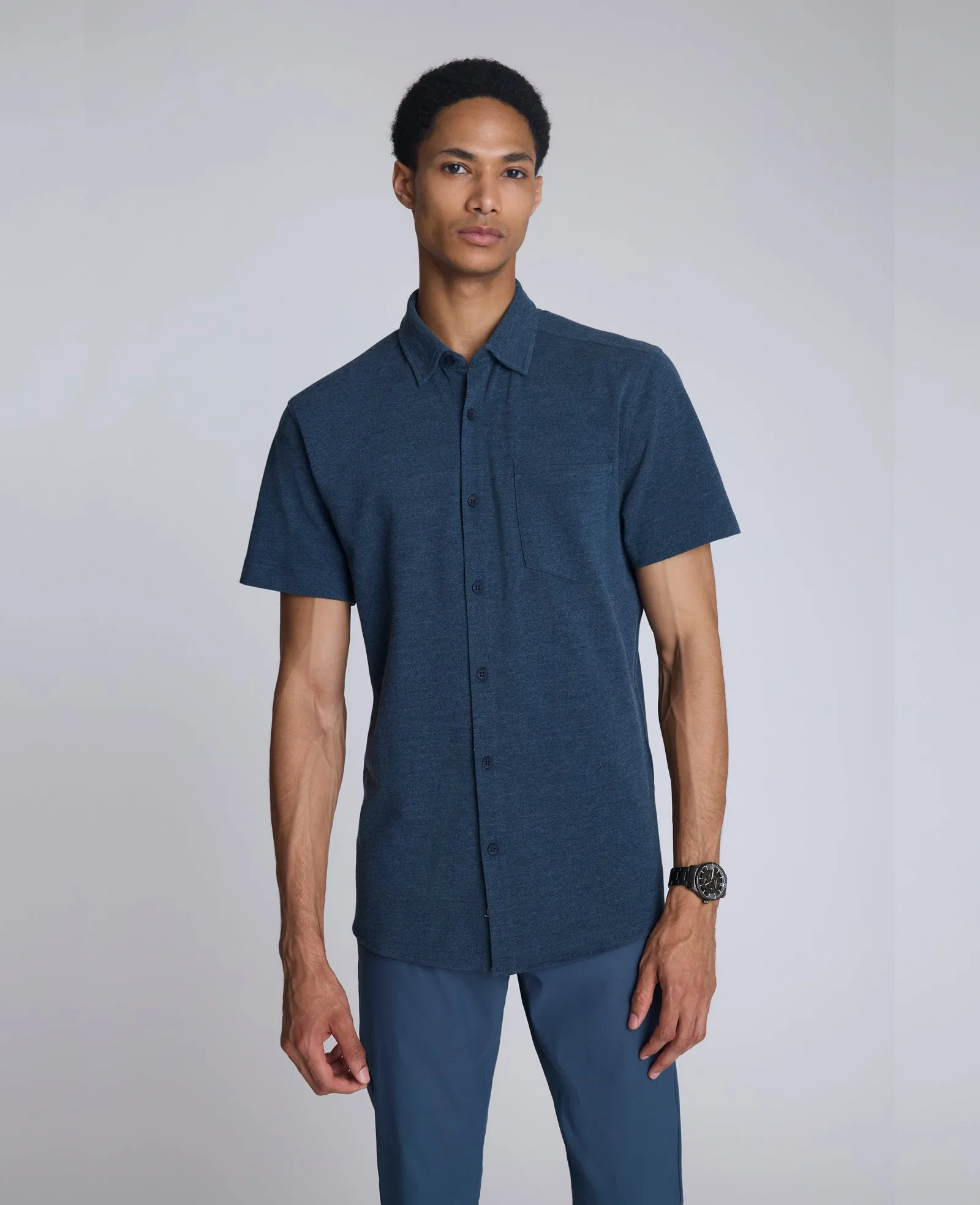 Short Sleeve Sportshirt with Chest Pocket sold by Kenneth Cole