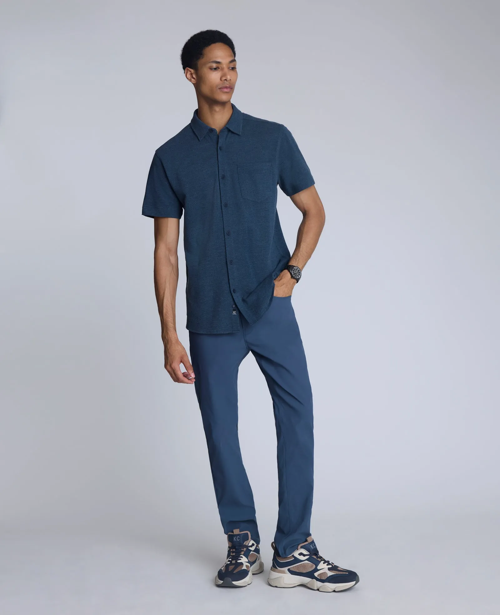 Short Sleeve Sportshirt with Chest Pocket sold by Kenneth Cole product image thumbnail 3