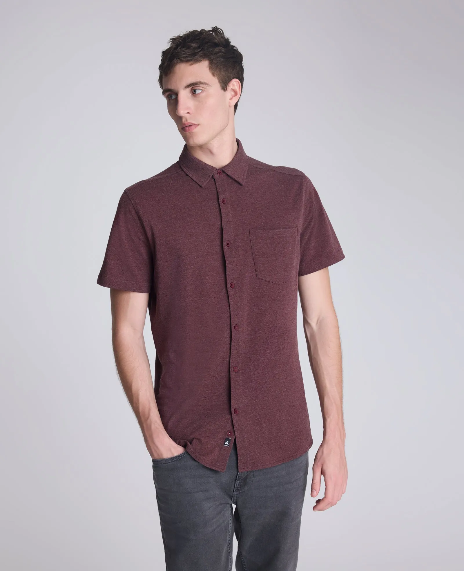 Short Sleeve Sportshirt with Chest Pocket sold by Kenneth Cole