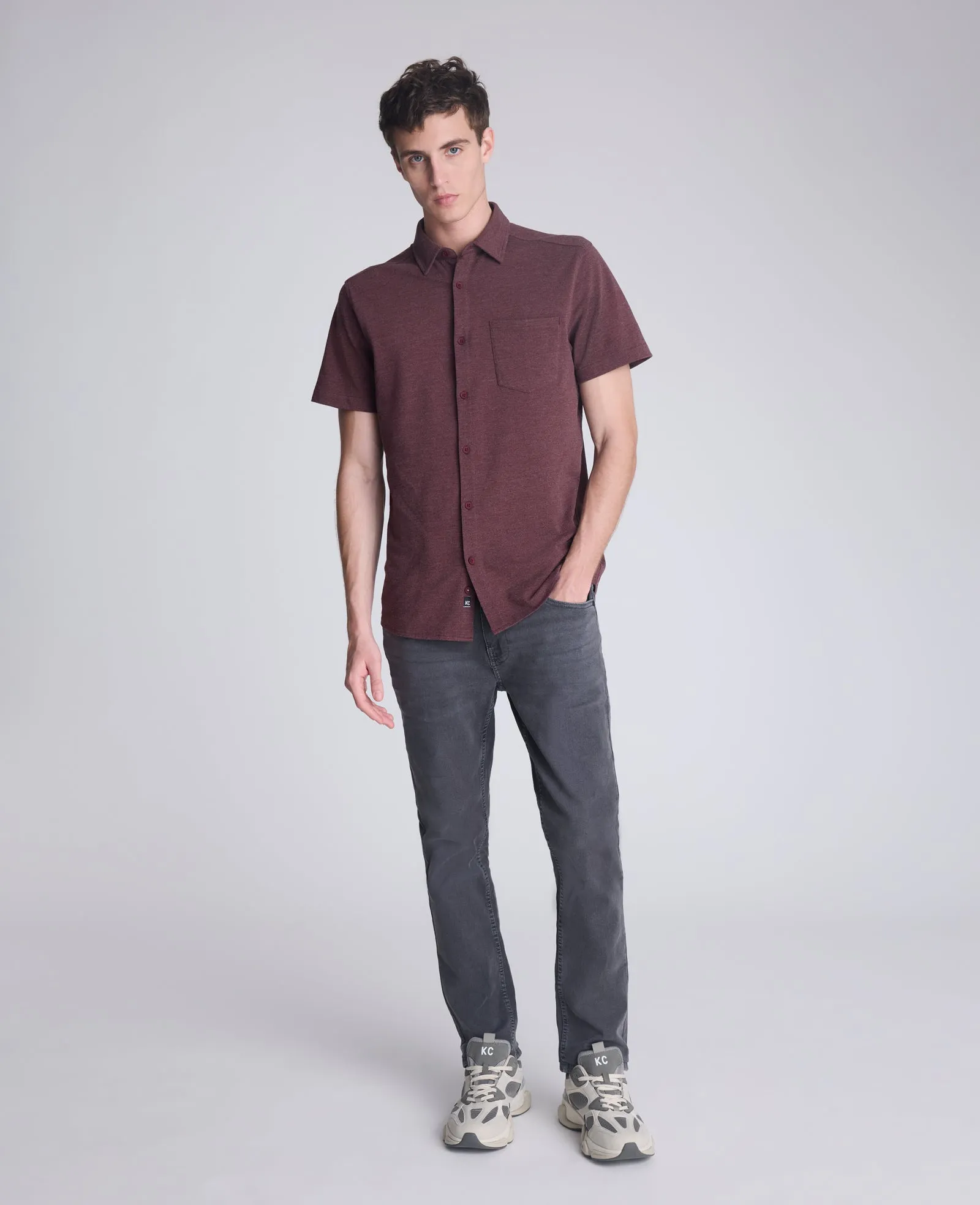 Short Sleeve Sportshirt with Chest Pocket sold by Kenneth Cole product image thumbnail 3
