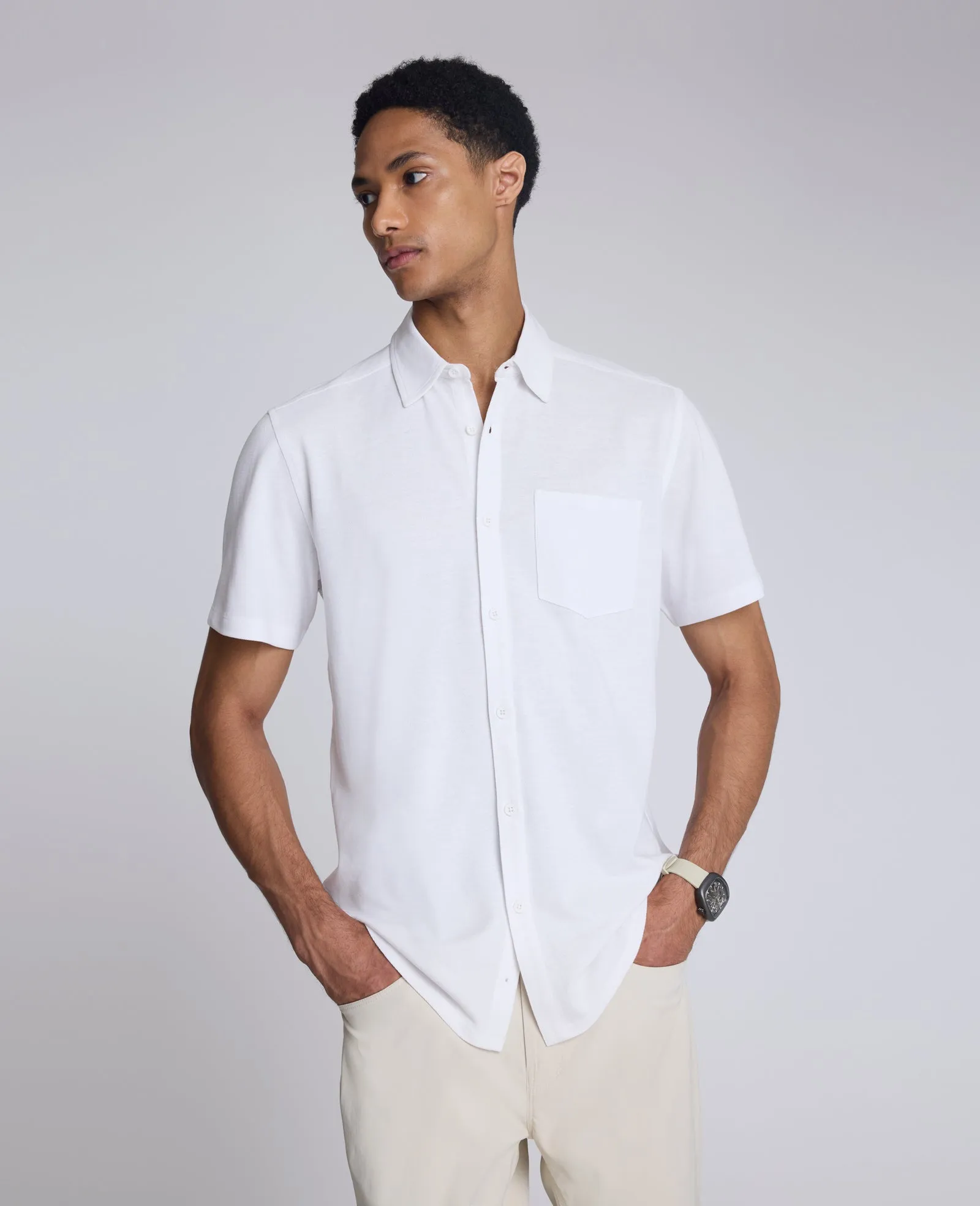 Short Sleeve Sportshirt with Chest Pocket sold by Kenneth Cole
