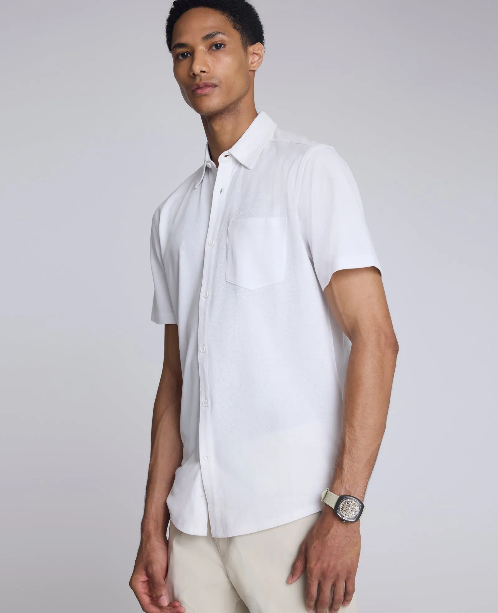 Short Sleeve Sportshirt with Chest Pocket sold by Kenneth Cole product image thumbnail 4