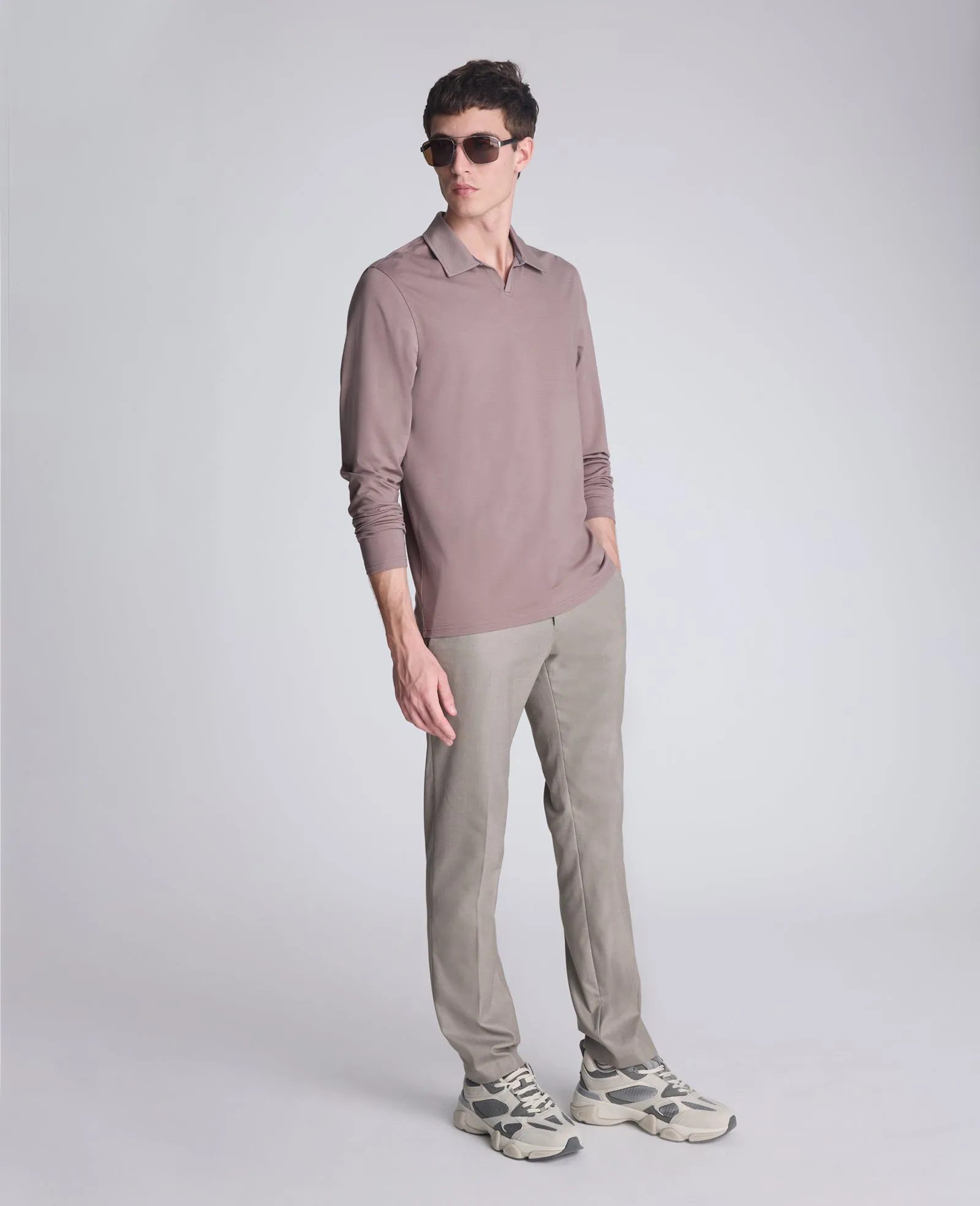 Performance Long Sleeve Johnny Collar Polo sold by Kenneth Cole product image thumbnail 4