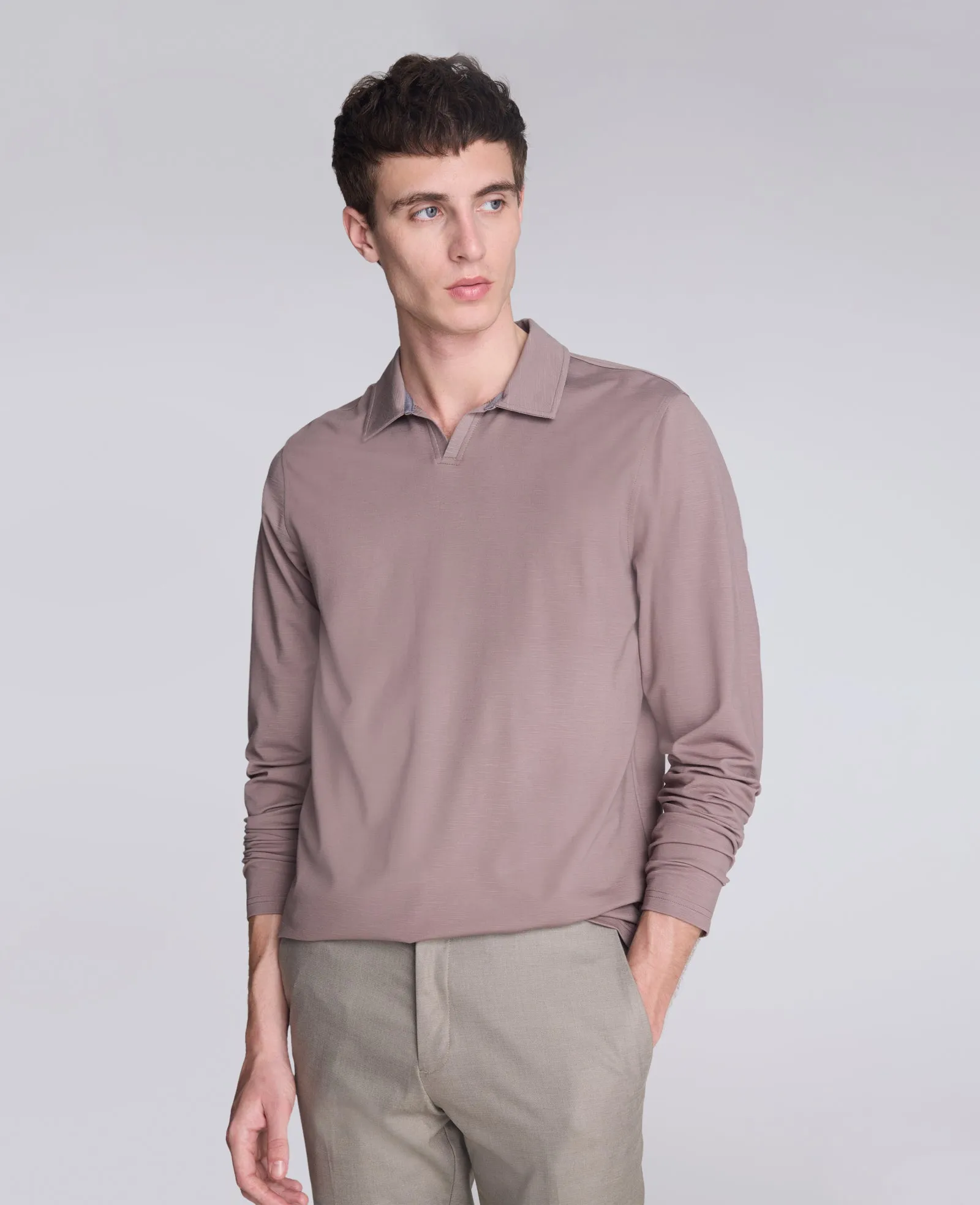 Performance Long Sleeve Johnny Collar Polo sold by Kenneth Cole product image thumbnail 5