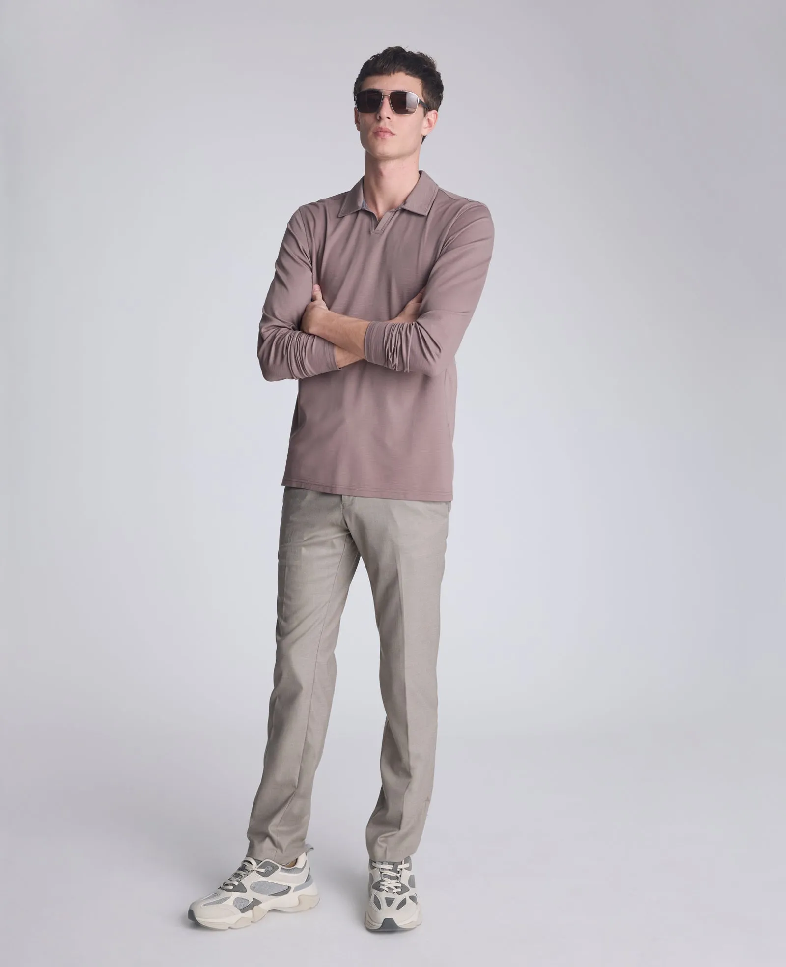 Performance Long Sleeve Johnny Collar Polo sold by Kenneth Cole product image thumbnail 3