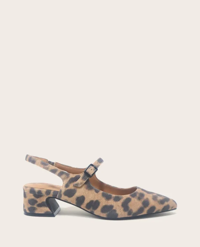 GENTLE SOULS - Gladys Leopard Suede Ankle Strap Slingback sold by Kenneth Cole
