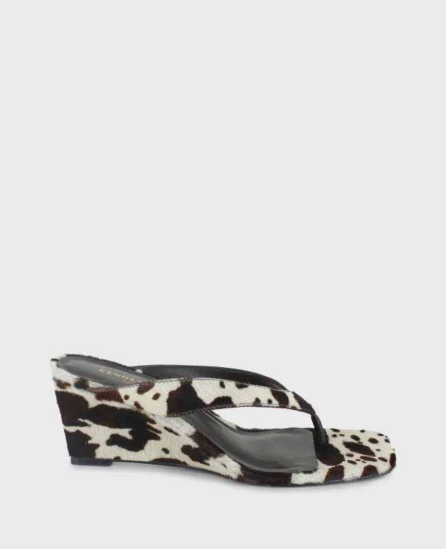 Susannah Calf Hair Thong Wedge Sandal sold by Kenneth Cole