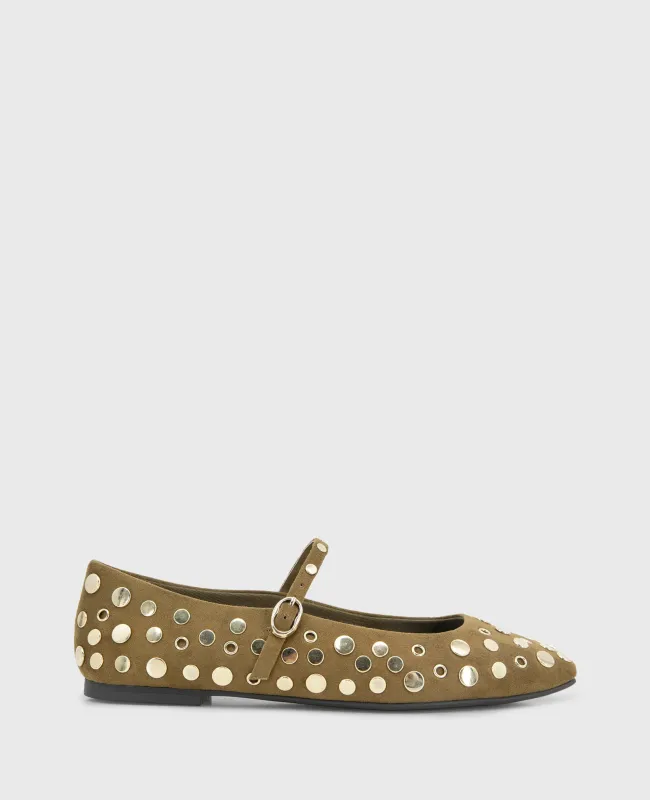 Jasper Suede Stud Ballet Flat sold by Kenneth Cole
