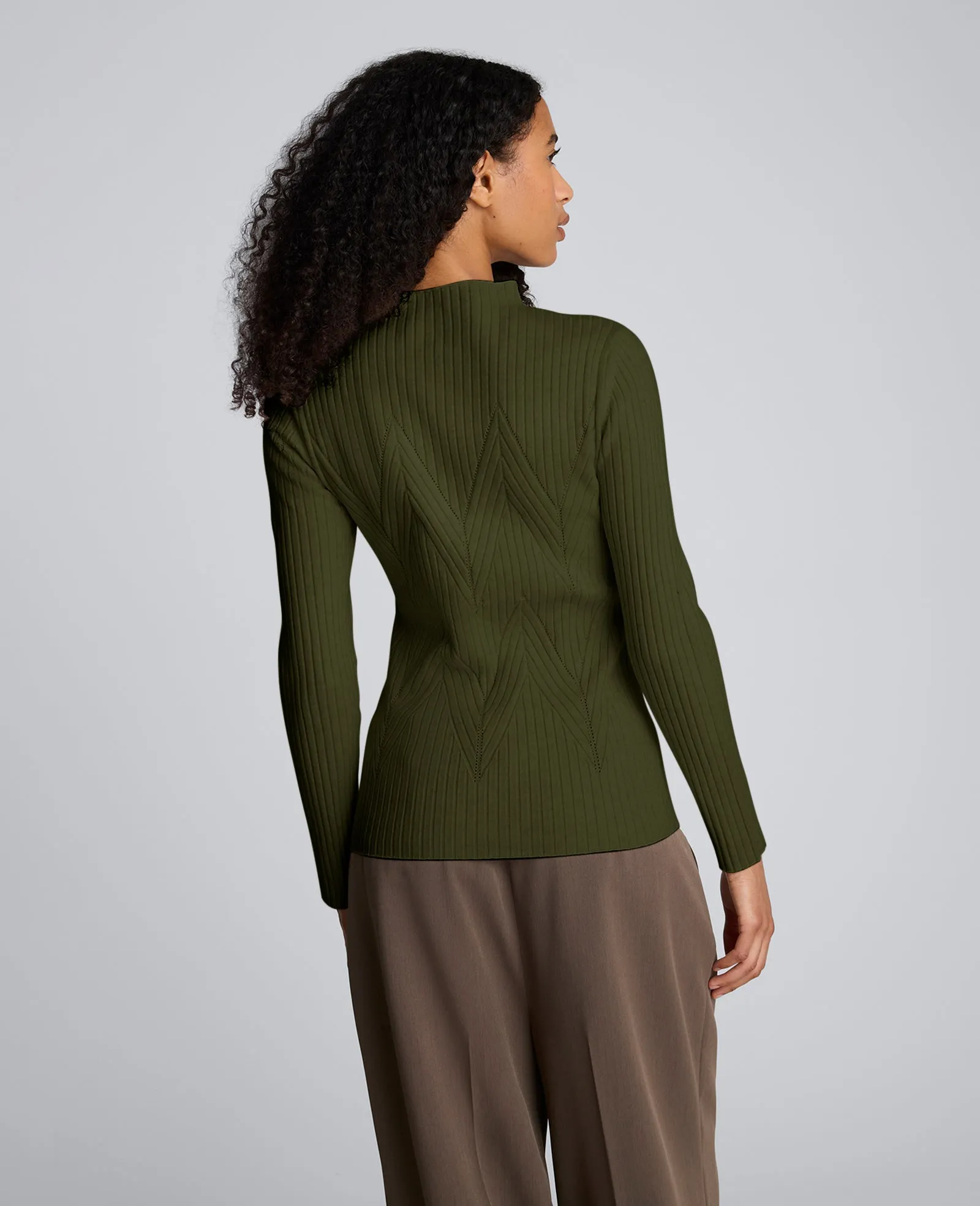 Mock Neck Long Sleeve Rib Chevron Sweater sold by Kenneth Cole product image thumbnail 3